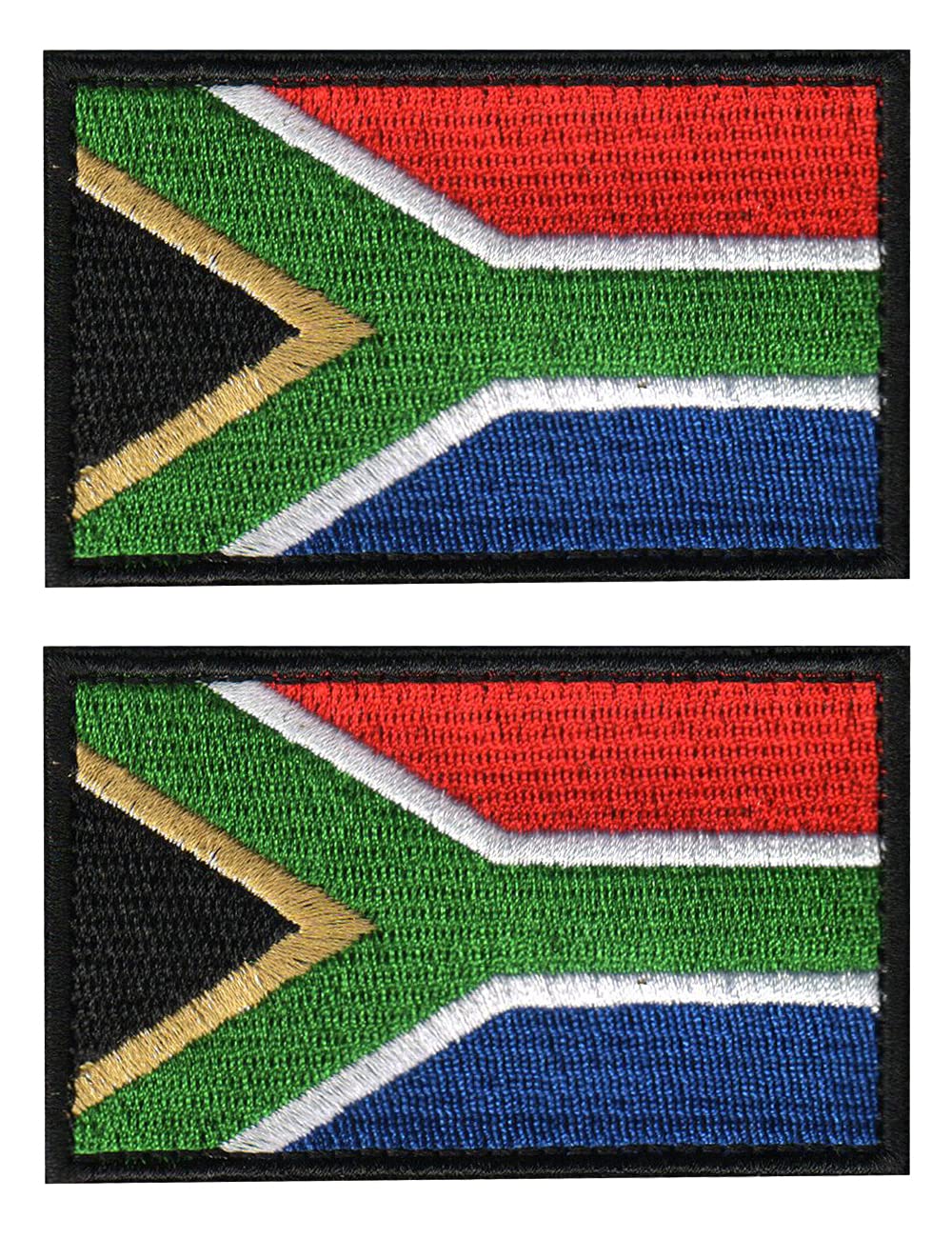 AliPlus 2 PCS South Africa Flag Patches Embroidered Tactical Military Morale Patch Applique Fastener Hook and Loop