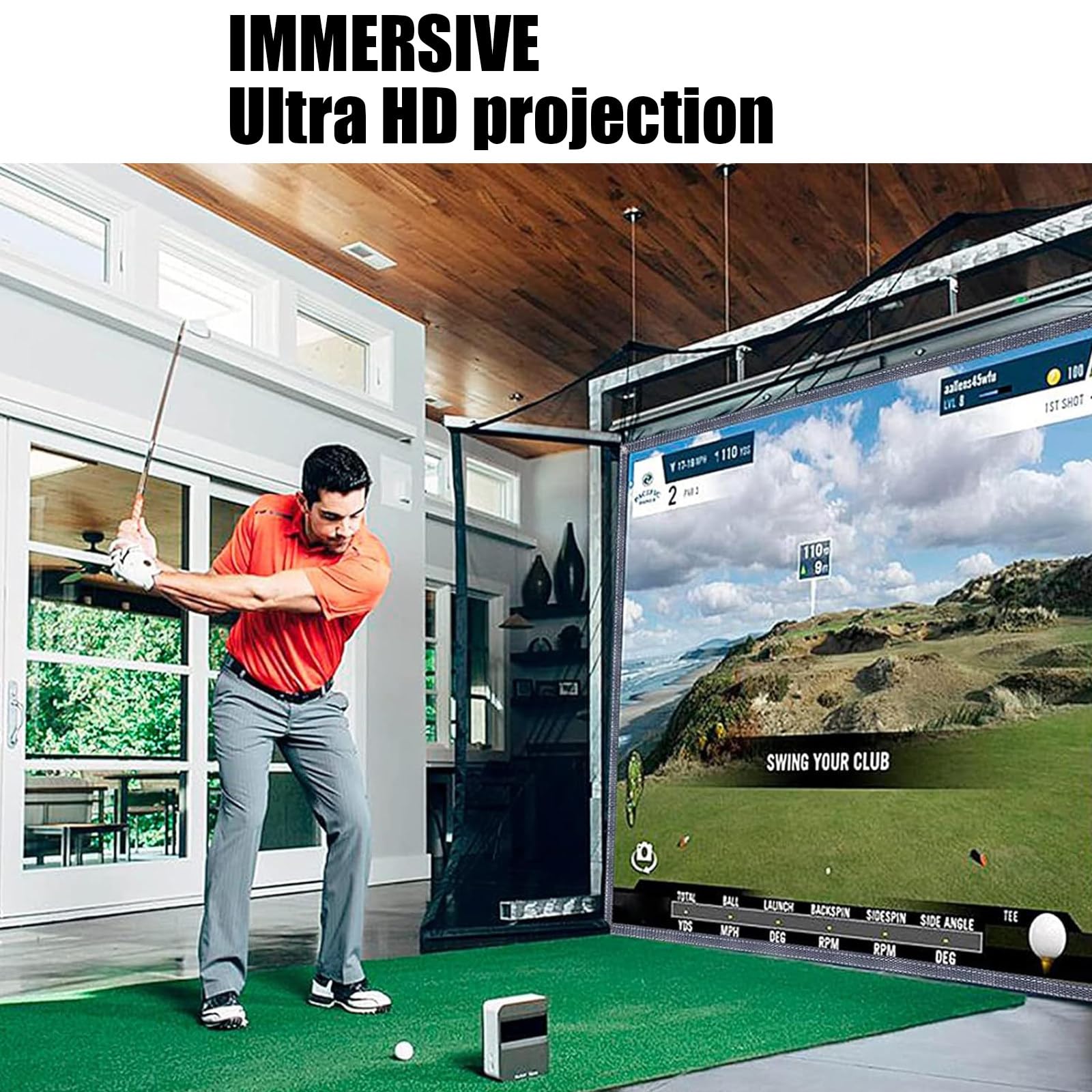 Schermo di impatto per simulatori di golf, schermo ammortizzato durevole ispessito del proiettore dell'esposizione di muffling