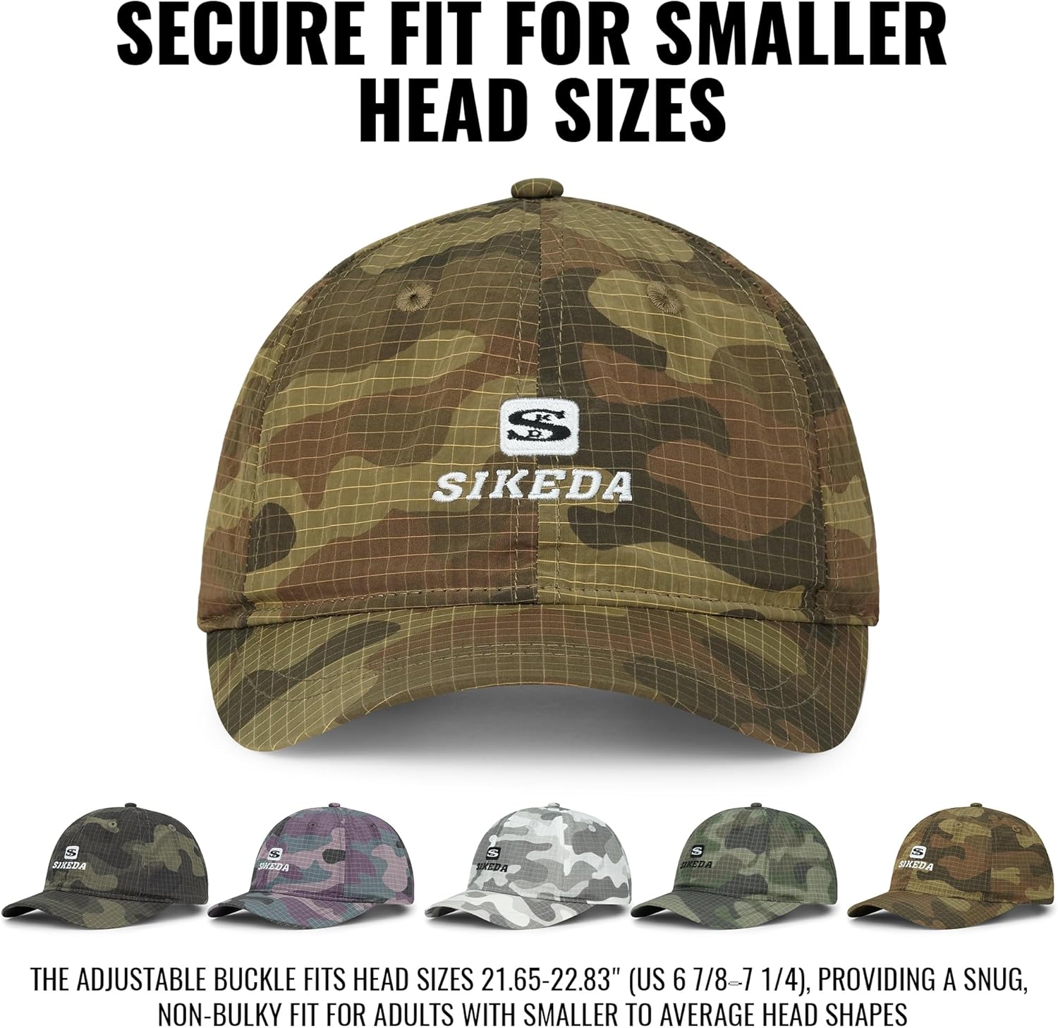 CLAPE Short Brim Baseball Cap for Men, Camouflage Lightweight Quick-Dry Camper Hat Low Profile Ball Cap with Small Brim - Image 7