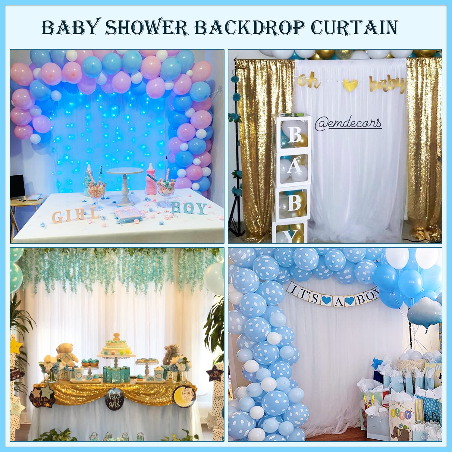 White Tulle Backdrop Curtain Sheer Backdrop Curtains for Parties Baby