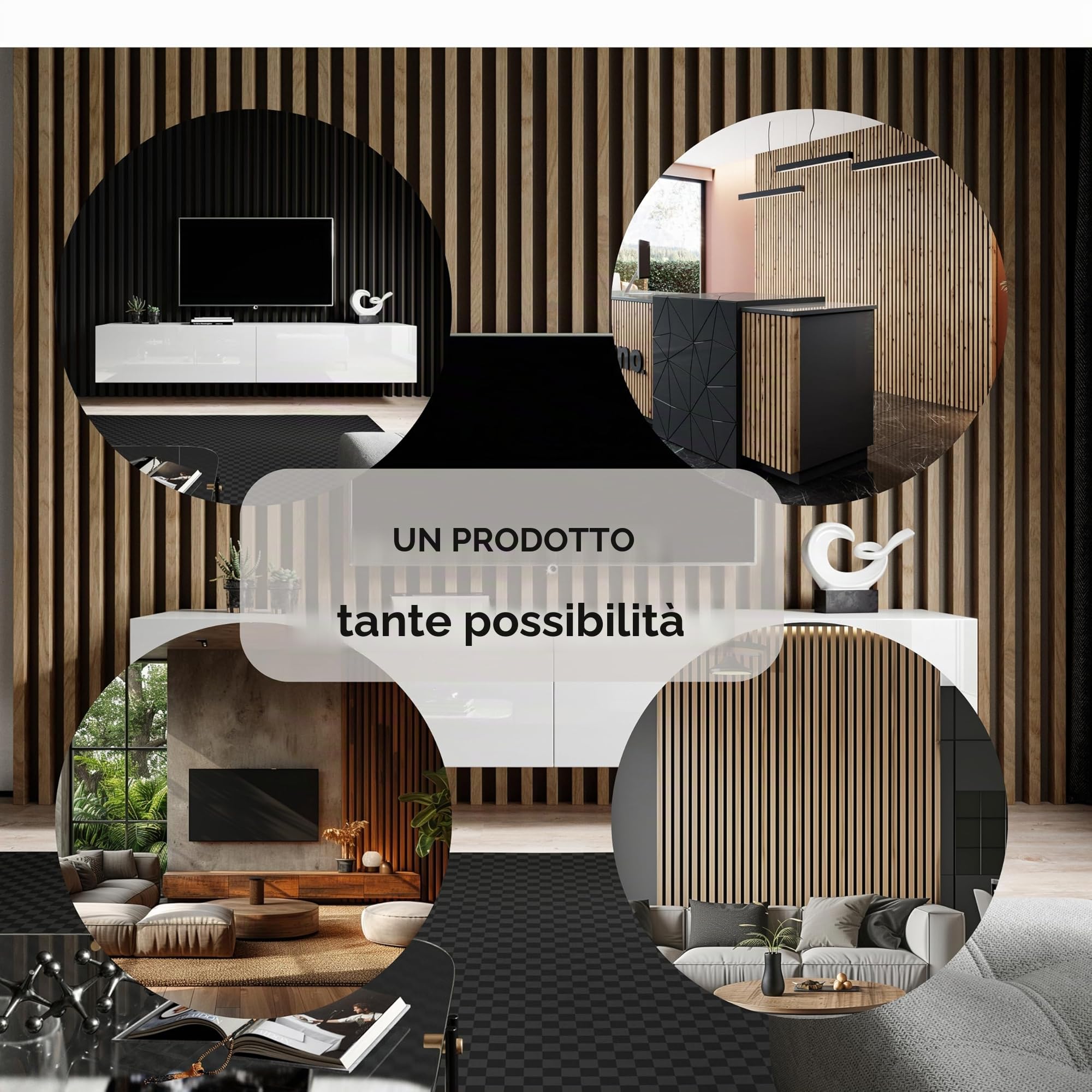 Pannelli Acustici Su Piastra Bianca 4 Pezzi 240x18,5 cm Rovere Naturale Grandson Pannelli Decorativi In MDF Rivestimento Pareti Legno Per Soggiorno