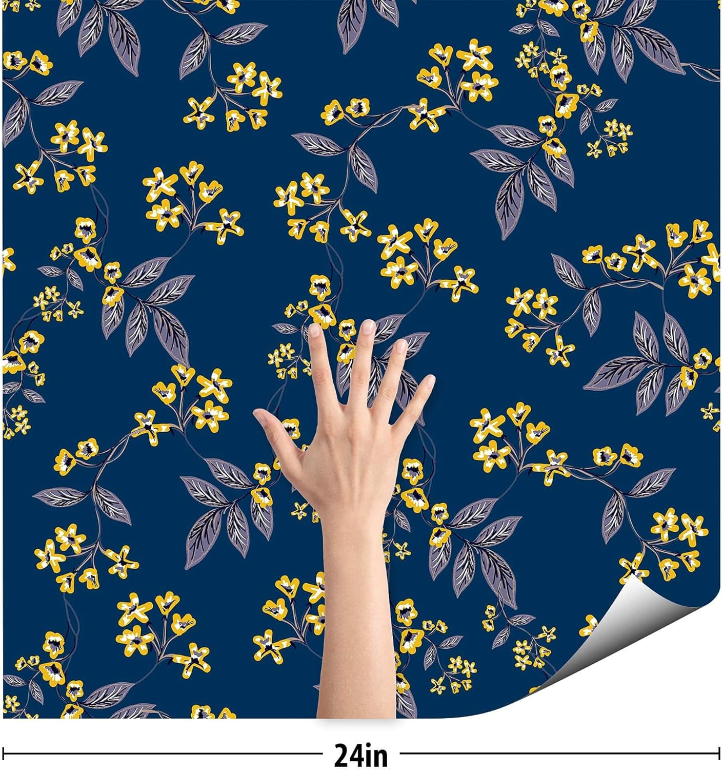 SpeedWallpaper Blue Flower Peel and Stick Removable Wallpaper 6124