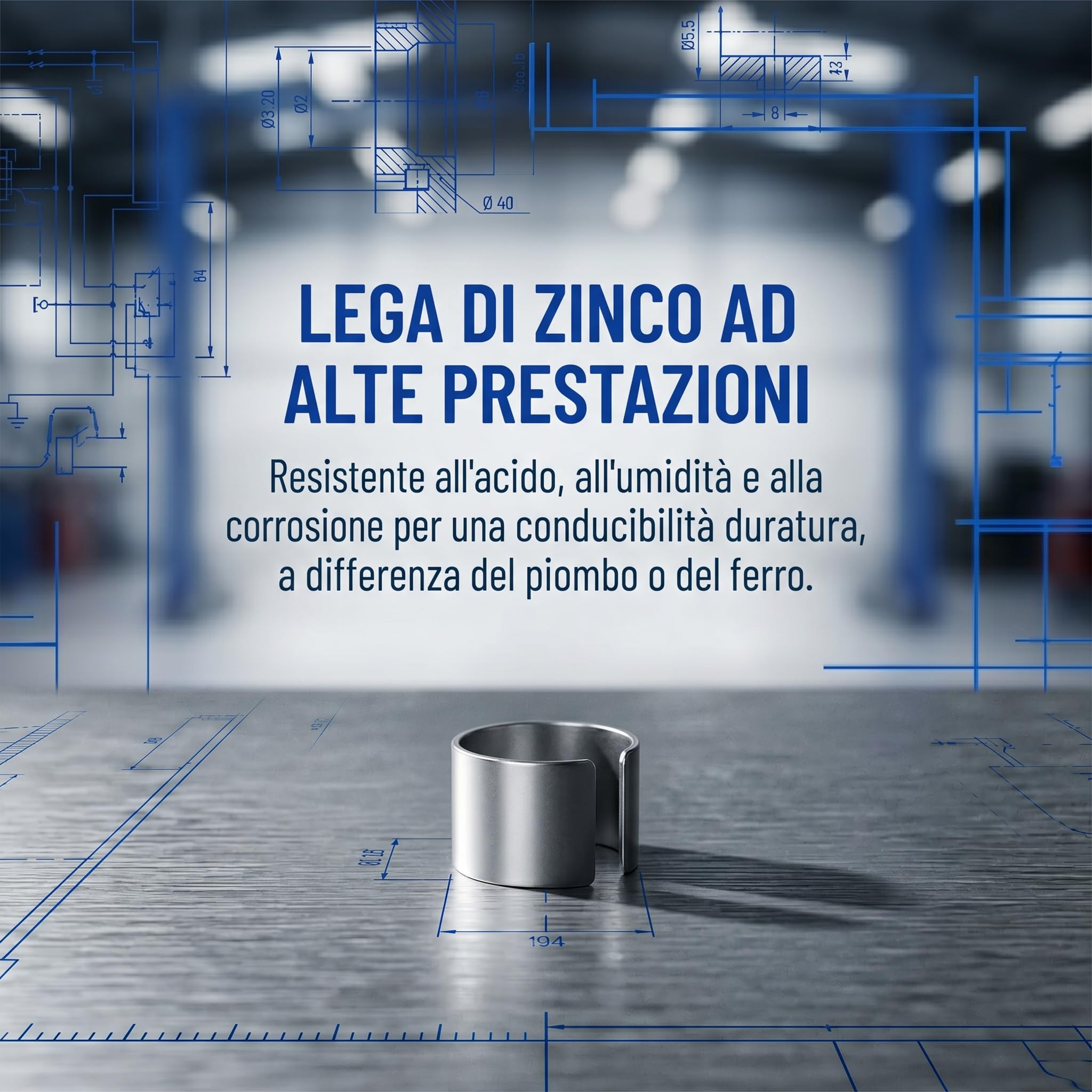 Adattatore Morsetti Batteria Auto, 4 Pezzi Morsetti Batteria in Zinco, Aperto per Riparazione e Adattamento, Anticorrosione per Audio e Video Connettori (Argento)