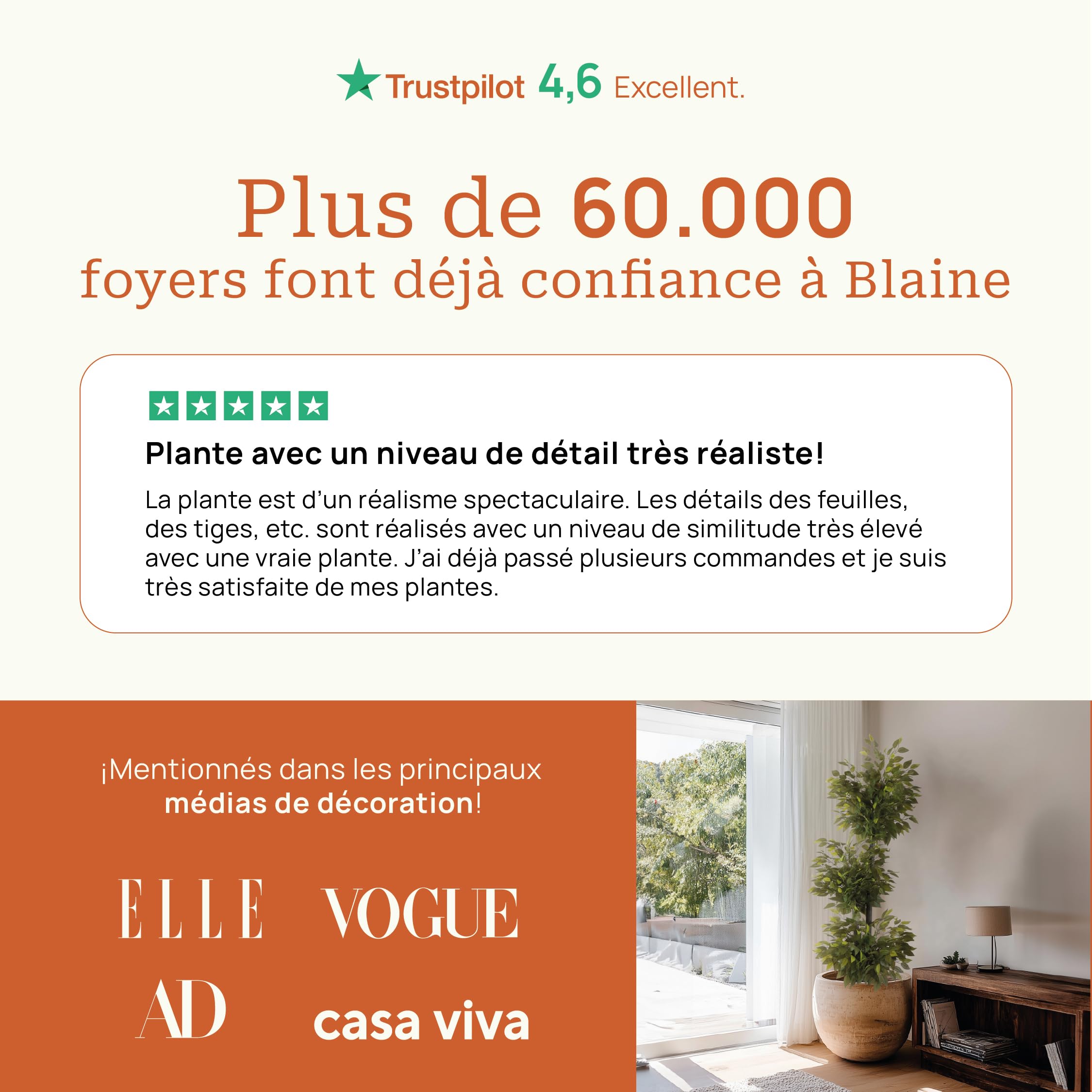 Blaine Olivier Sauvage 180cm Grande Plante Artificielle Décorative pour Intérieur Extérieur
