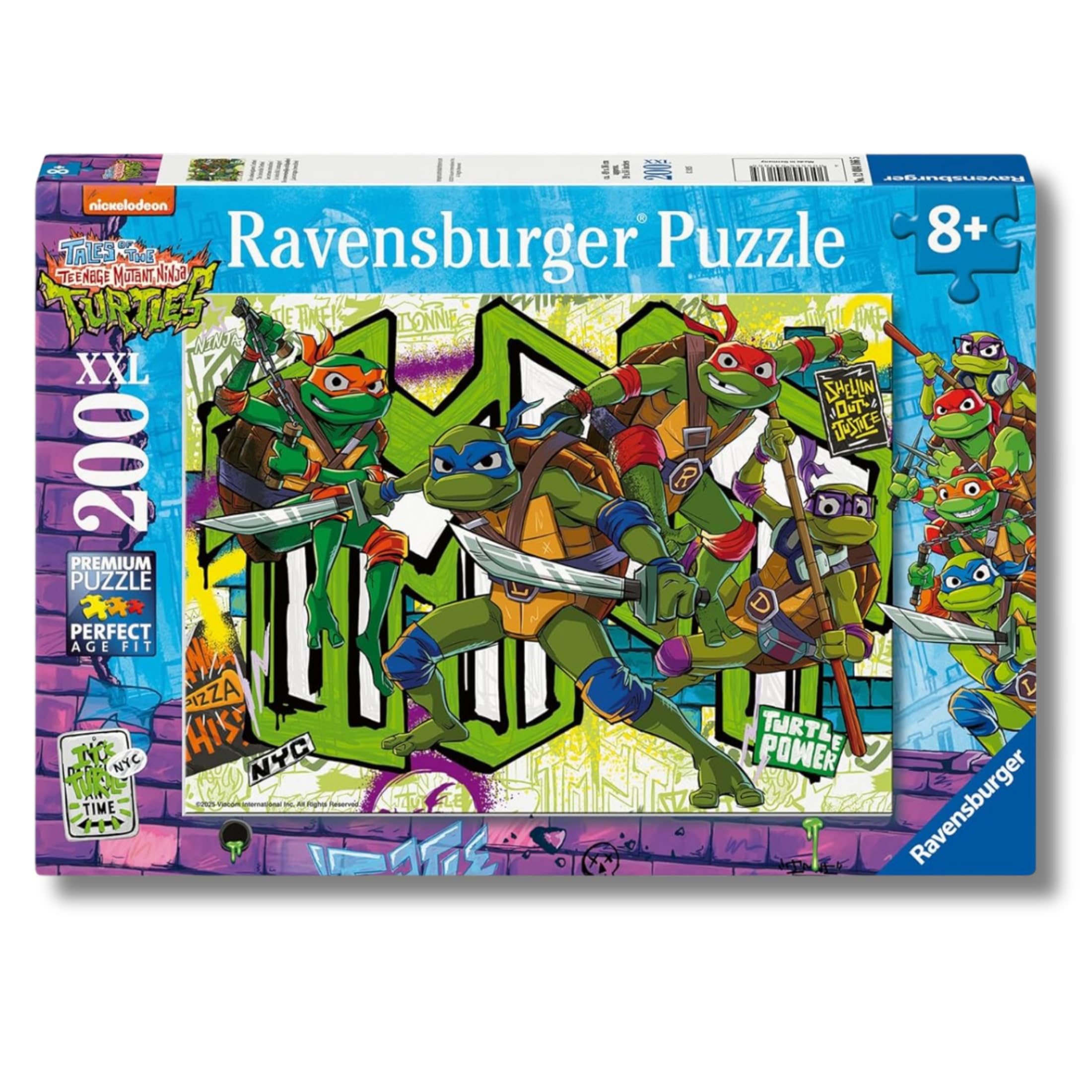 Ravensburger - Puzzle XXL Teenage Mutant Ninja Turtles Mutant Chaos | Puzzle 8 Anni In Su | Puzzle Bambini Da 200 Pezzi In Regalo | Regalo Bambino 8 Anni 49 X 36 Cm | Puzzles Ravensburger