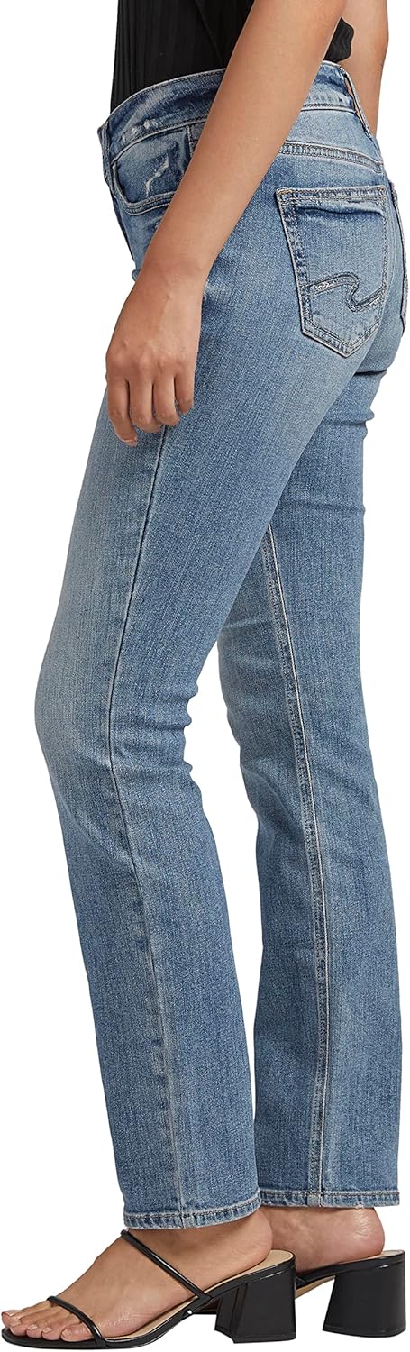 Silver Jeans Co. Women’s Suki Mid Rise Curvy Fit Straight Leg