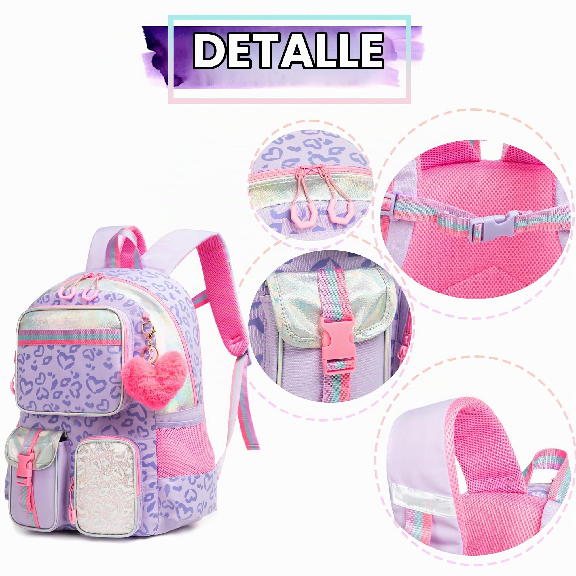 Multibolsillo Mochila Para Niñas de Mochila Escolar Niña Mochila Mochila Escolar 10 años