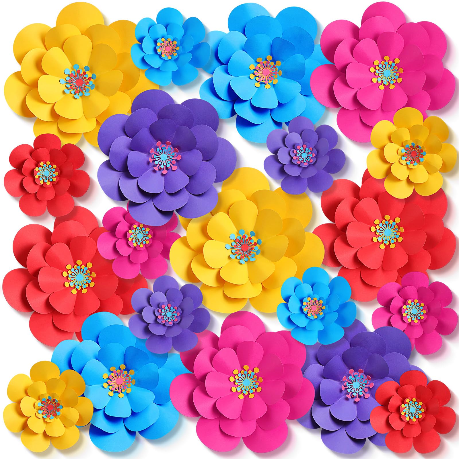 Amazon.com : Mooliwe Paper Flowers Decorations for Wall DIY 3D
