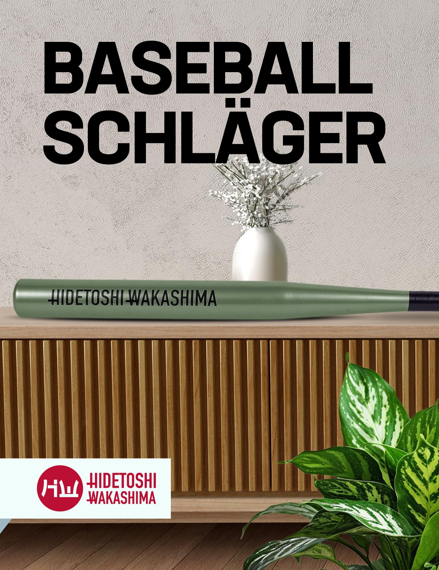 Tokyo Baseballschläger aus rostfreiem, legiertem Stahl. Für Anfänger, Hobbyspieler und Profis geeignet, Länge: 28 Zoll (0,71 m), Gewicht: 980 g, in vielen Farben (Braun)
