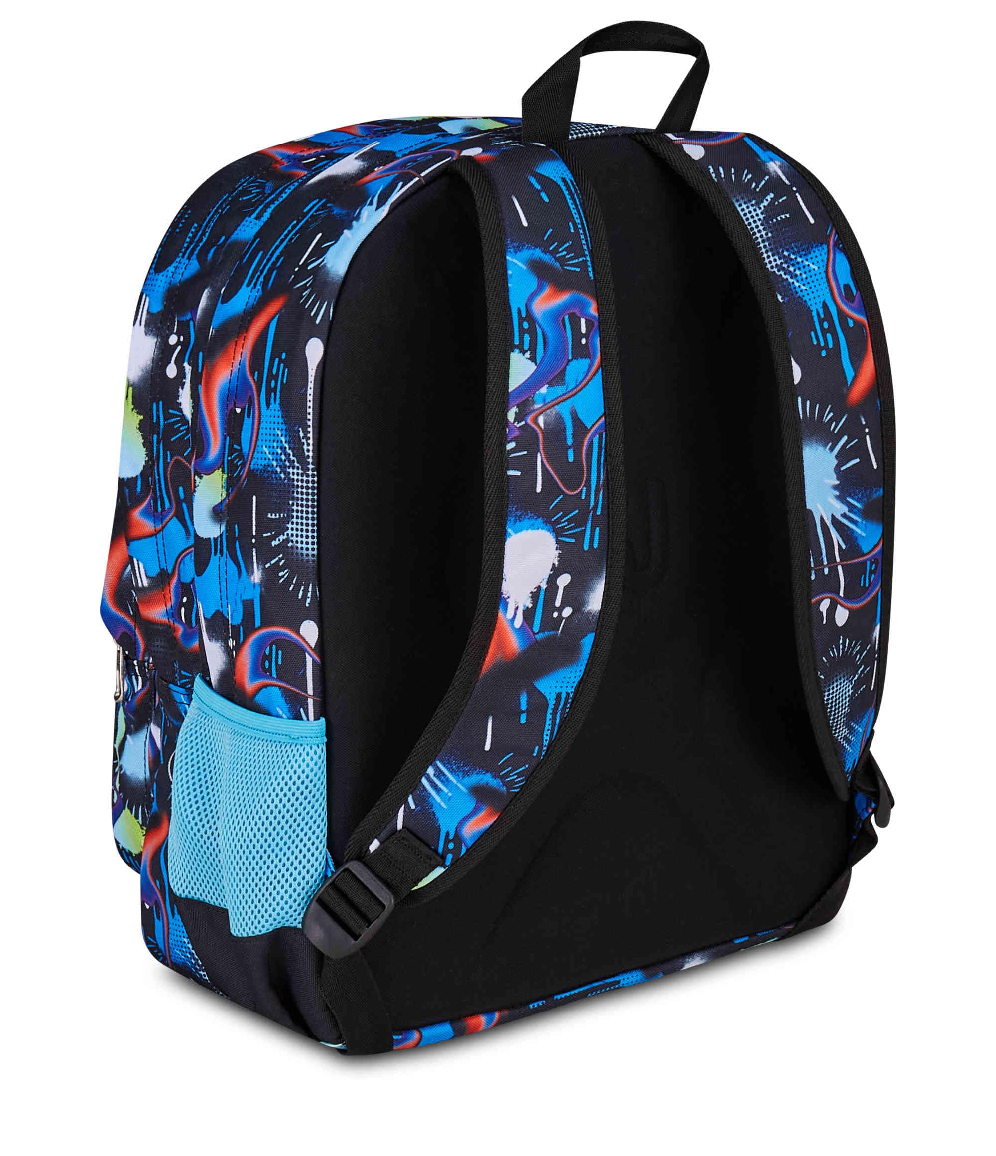 SJ GANG STYLE JAM GANG Zaino Scuola Doppio Scomparto, Sj Ever Fluid Game, Blu, 31 L, Con Tasca Porta Borraccia e Charm Staccabile, Elementari, Bambino