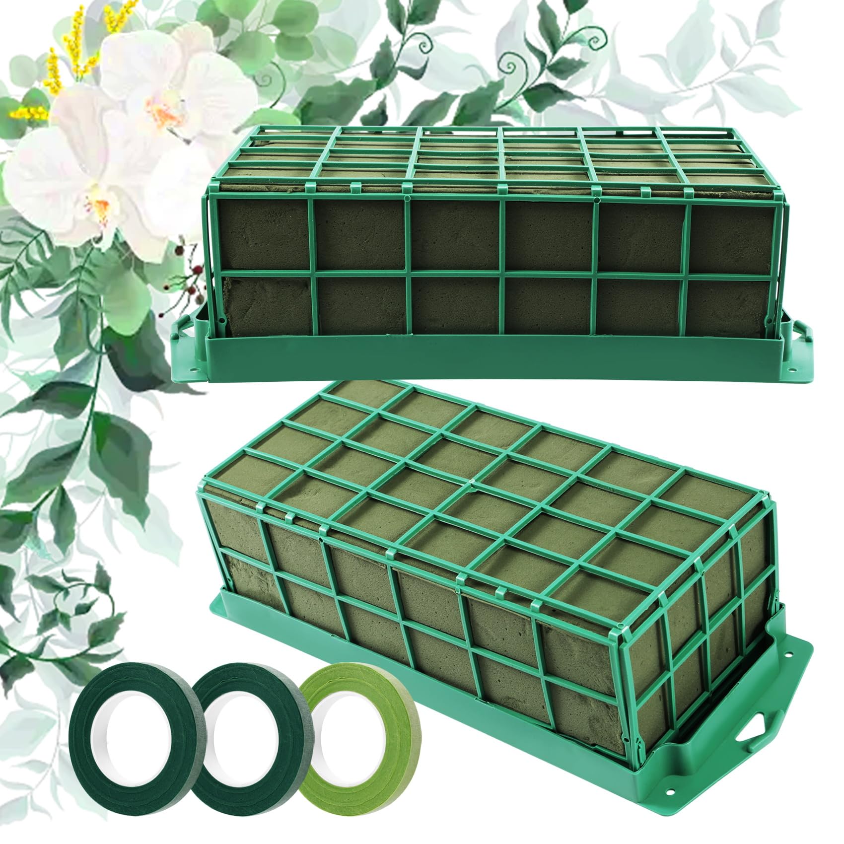 Haptufer Bopfimer Floral Foam Cage Set, Flower Arrangement Foam Holder with Tape - Image 2