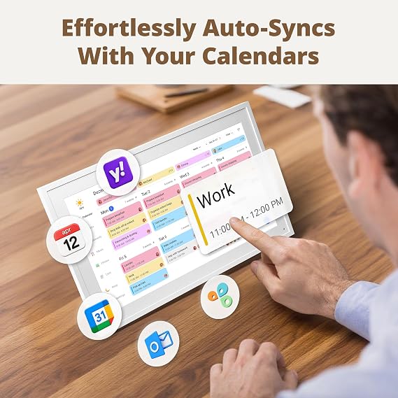 Digital Calendar 15.6 Chore Chart – 1080P Full HD Interactive Touchscreen, Smart Family Planner, Hearth Display Digital Wall & Desk Mountable for Seamless Scheduling