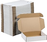 Vista 15 de Paquete de 50 cajas de envío pequeñas de 6.5 x 3.2 x 2.2 pulgadas, cajas de cartón corrugado marrón, caja de embalaje de correo móvil