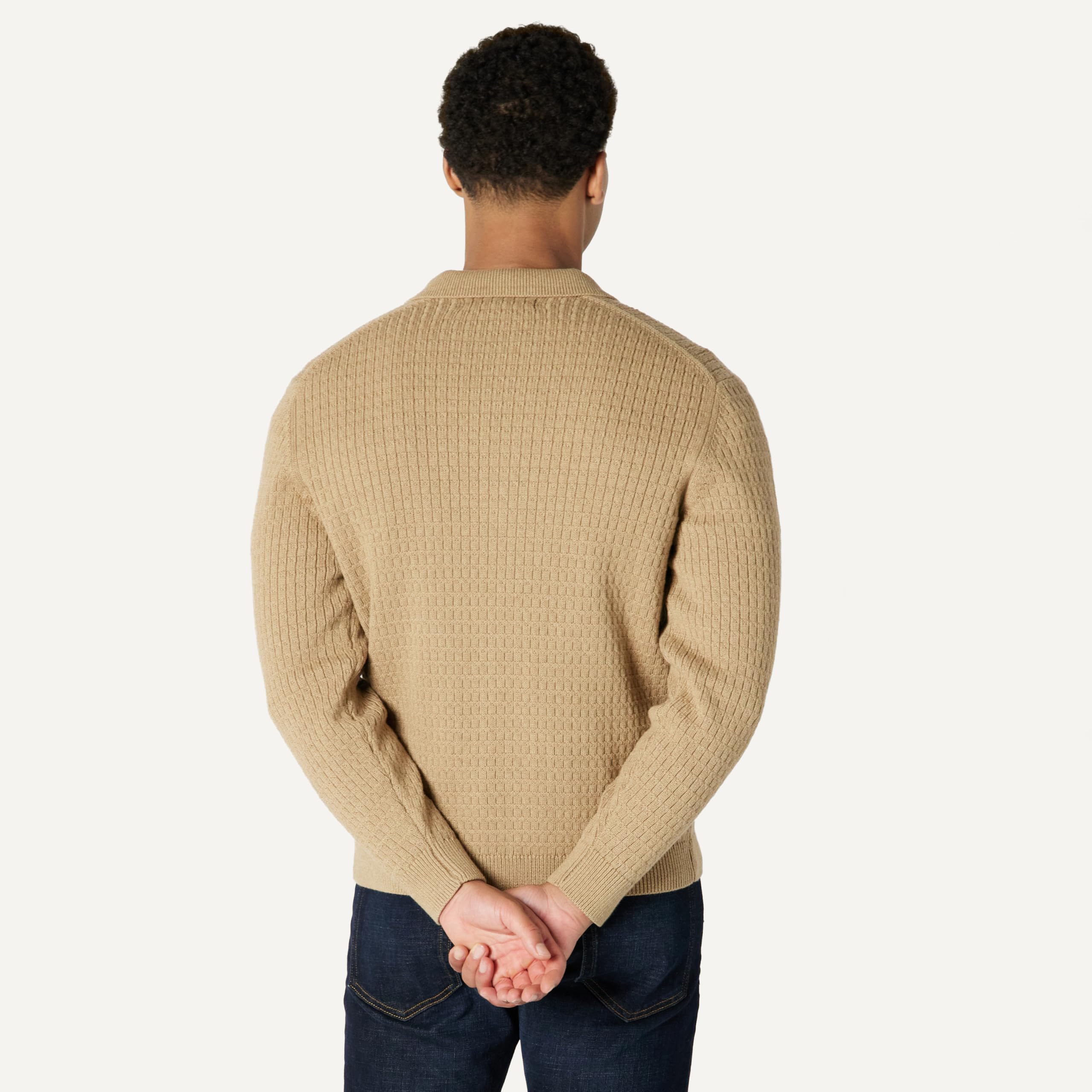 Amazon Essentials Herren Weite Strickjacke mit Kragen
