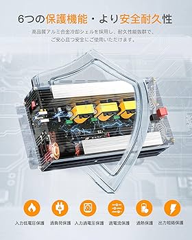 Amazon.co.jp: MWXNE インバーター 正弦波 12v 100v 2000w 最大