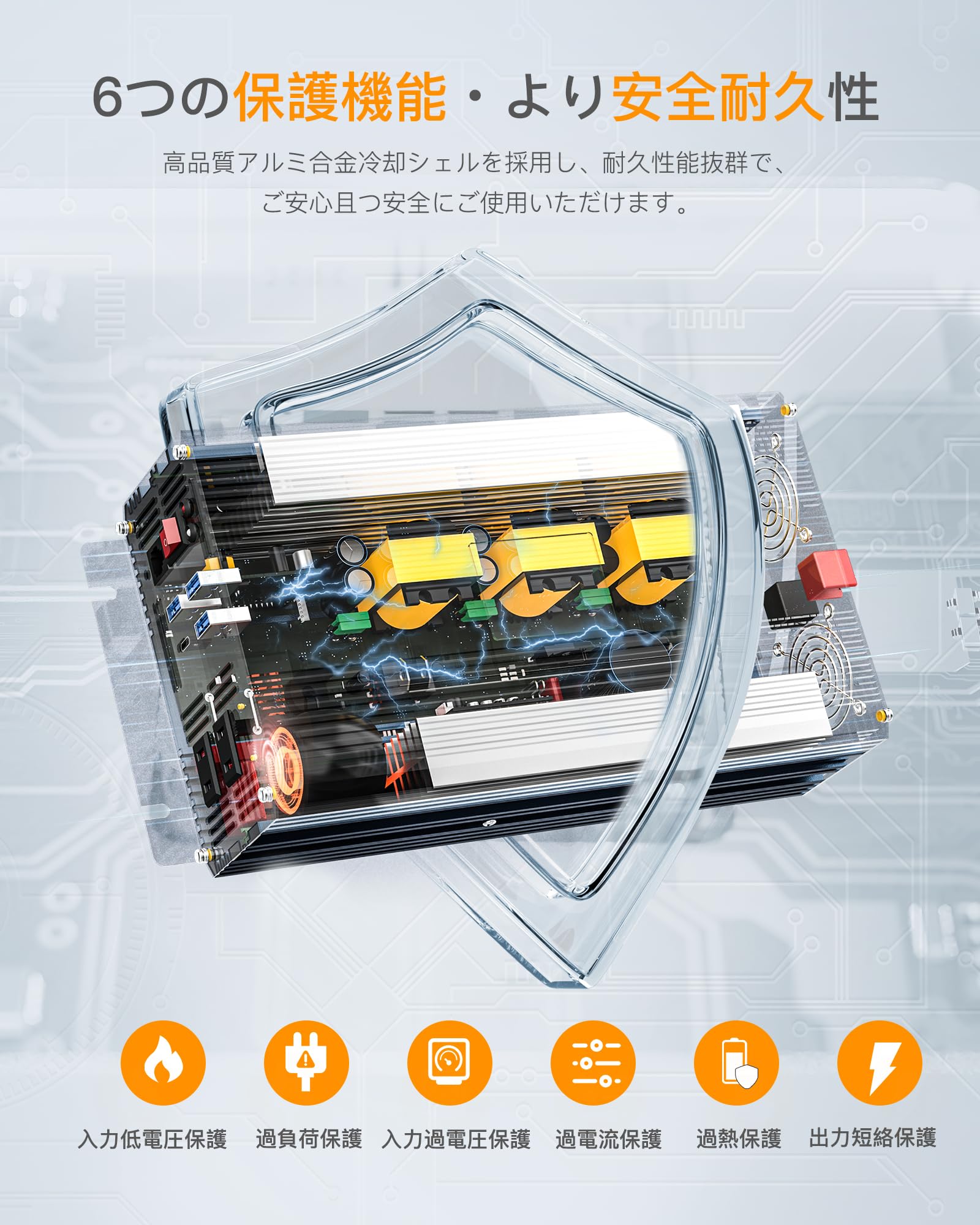 Amazon.co.jp: MWXNE インバーター 正弦波 12v 100v 2000w 最大4000W 