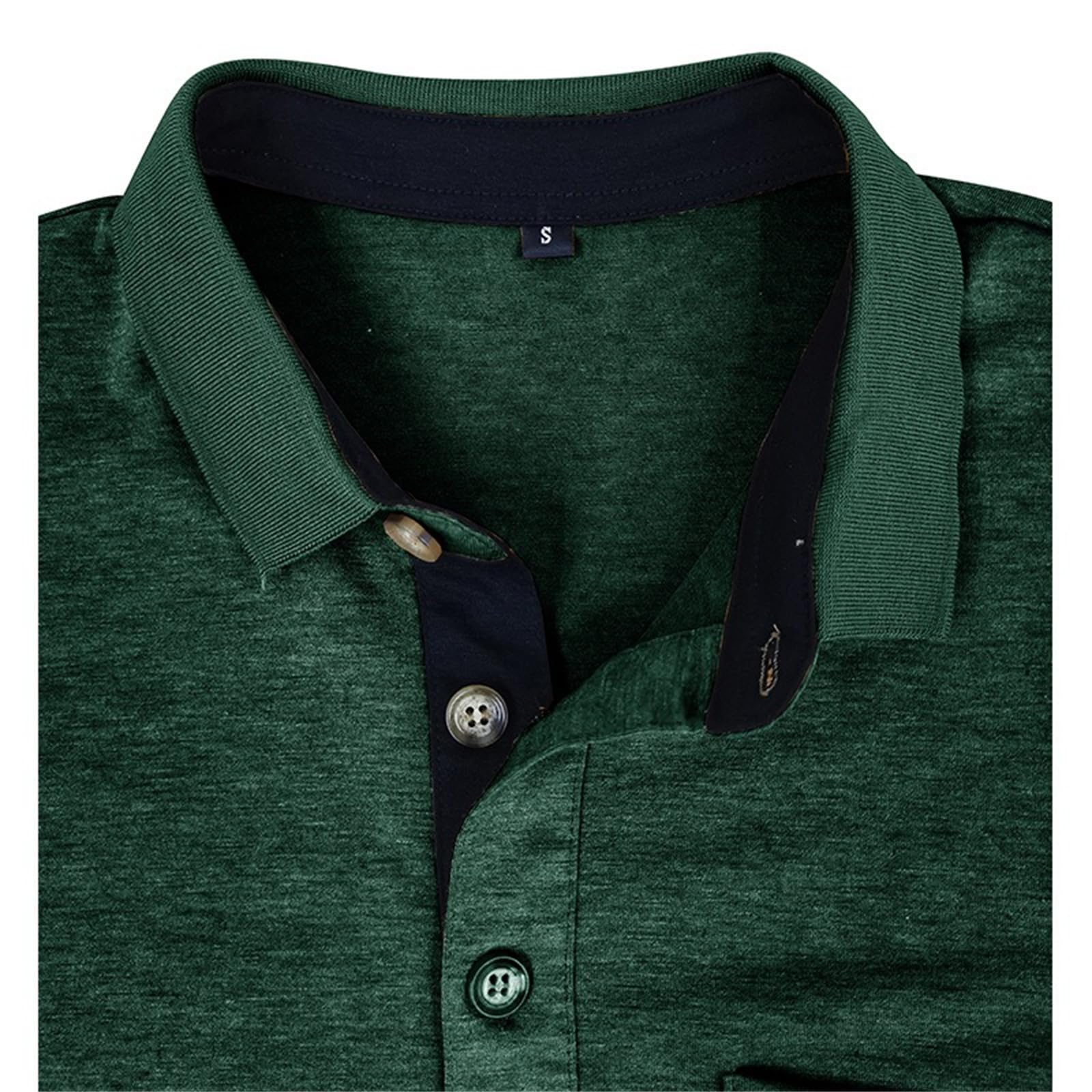 NJNJGO Herren-Poloshirt – kurzärmelig, 3-Knopf-Kragen, normale Passform, klassisches, solides T-Shirt mit Tasche