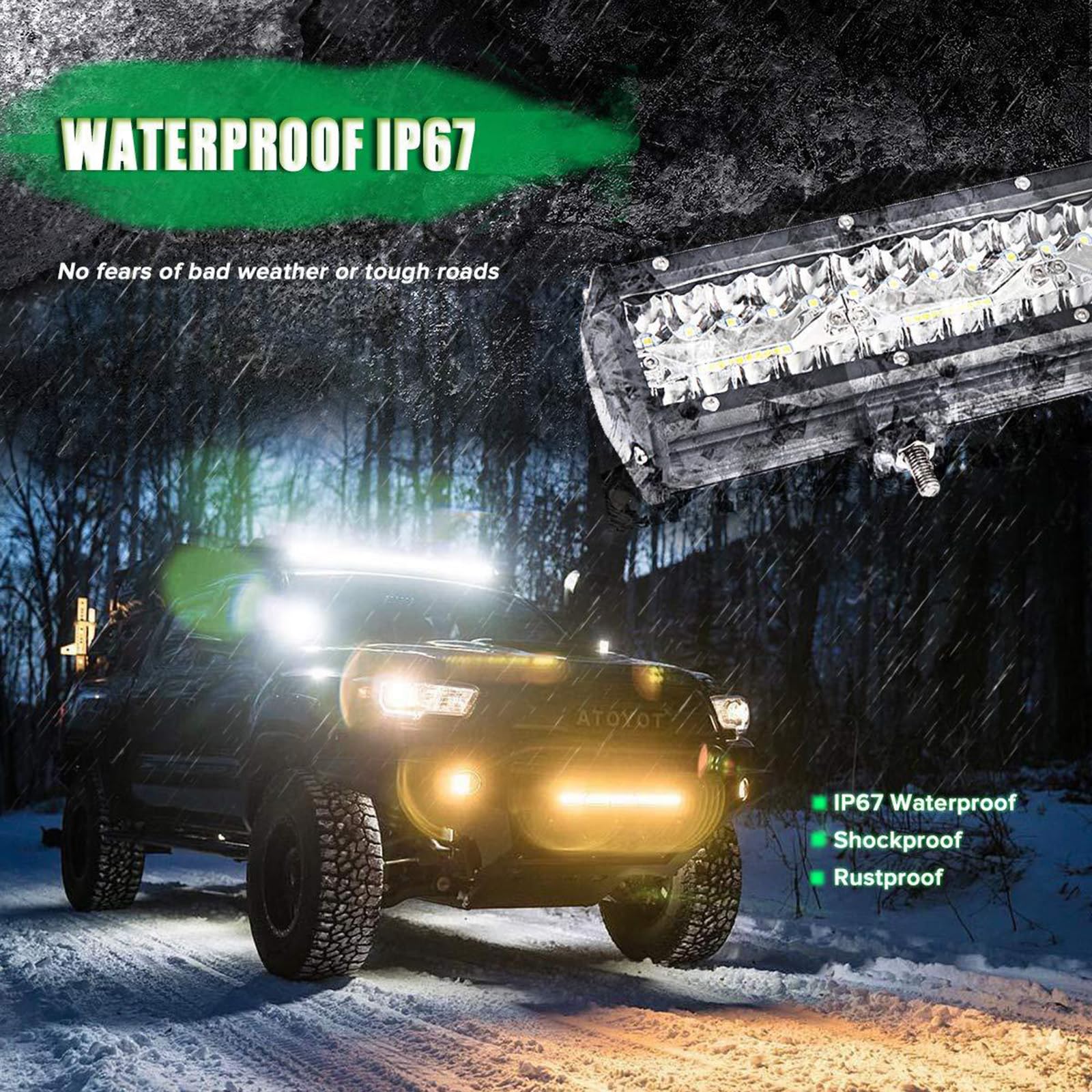 240W LED Light Rod 12 Pollice per la Guida Notturna con Robusto Alloggiamento In Alluminio Fuoristrada Avventure Campeggio Cantiere Luce