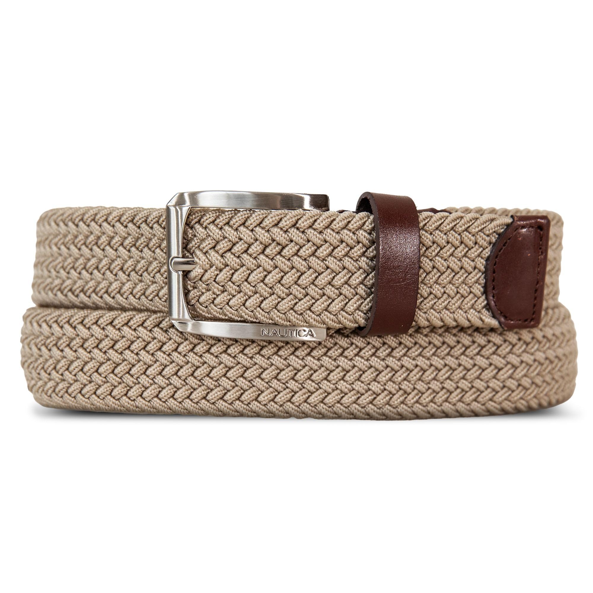 Nautica Men's Casual Leather Belt | Everyday | Classic | Pants | Jeans | Khakis | Chinos | Metal Buckle