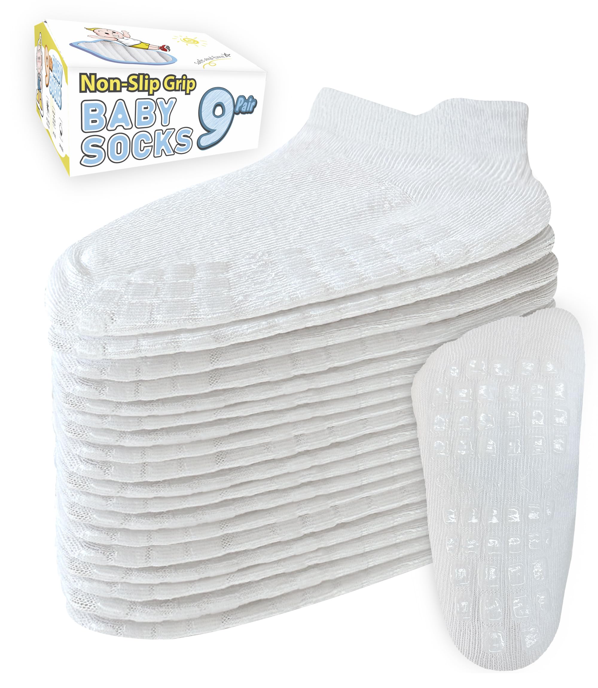 Simply Kids Baby Non-Slip Ankle Socks – Superior Grip, Soft Cotton, for Active Toddler Girls & Boys (Ages 0-7)