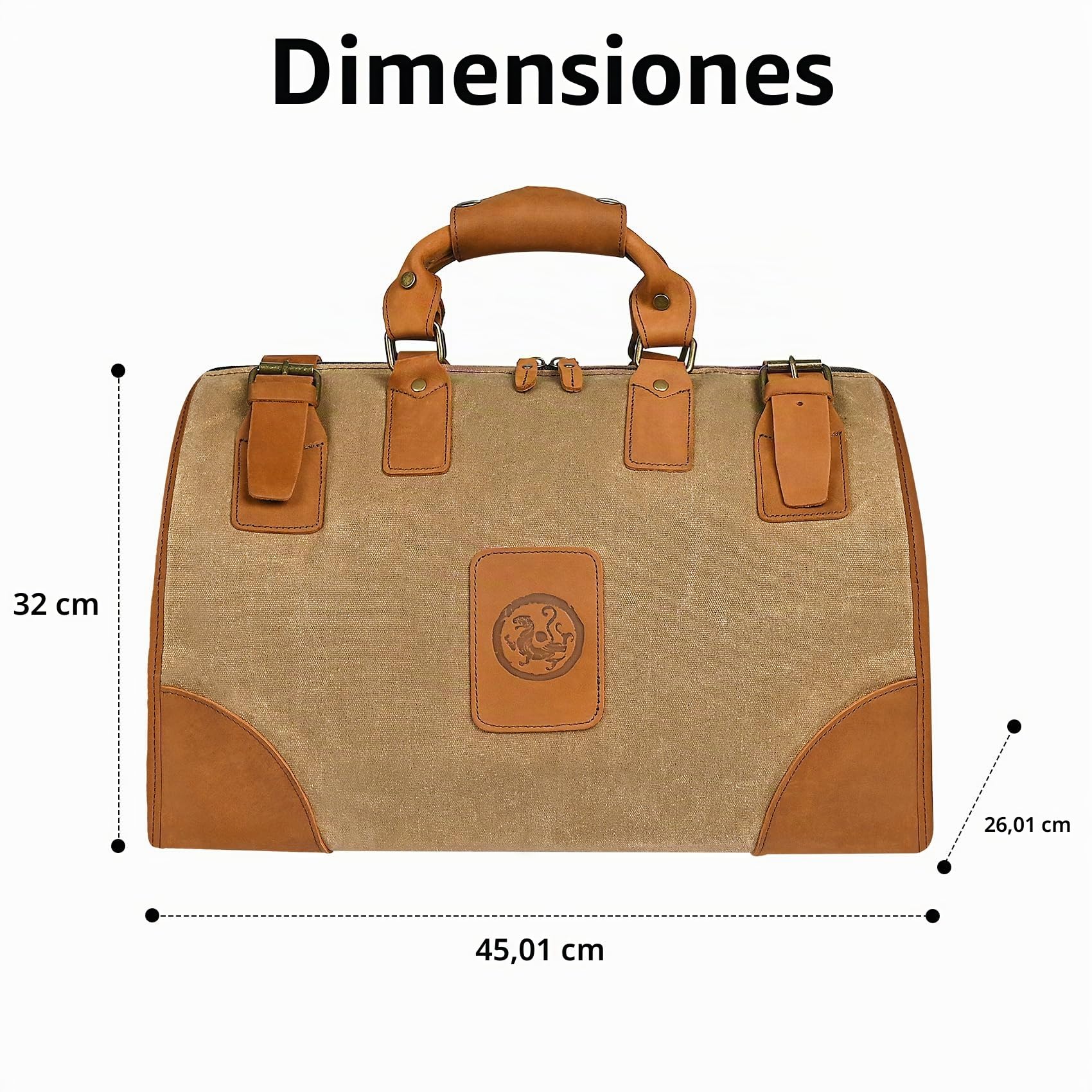 Lona Impermeable + Cuero -Maletas de Viaje -Bolsos- Bolsa de Equipaje -Maleta -Fin de Semana -Bolsa de pernoctación -para Hombres fb8151