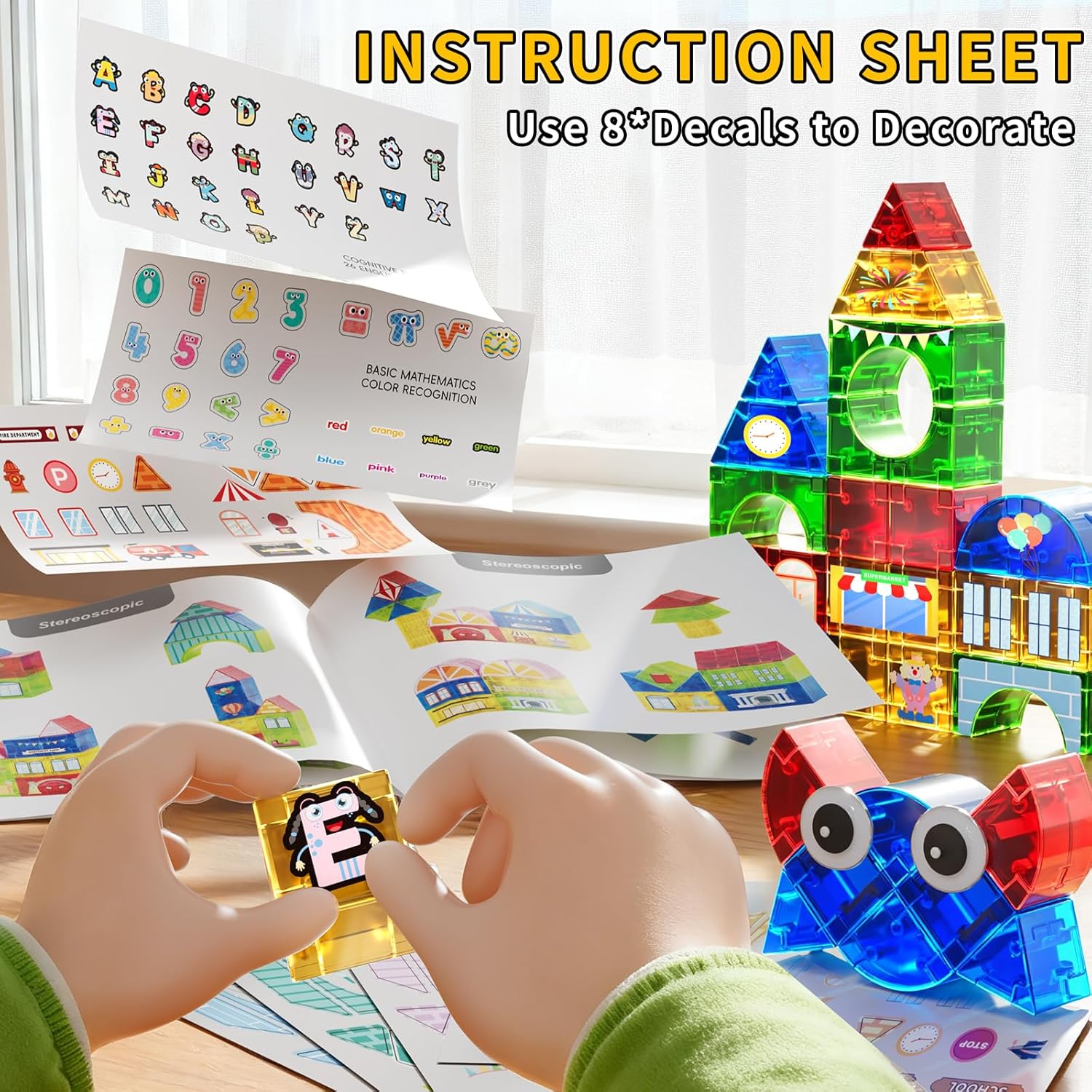 Magnet Toy for Toddlers 3-5, 115 Pieces Magnet Building Toys for Kids 4-8, Preschool Educational Christmas Birthday Gifts Toys for Kids Ages 3-5 Year Old Boys and Girls