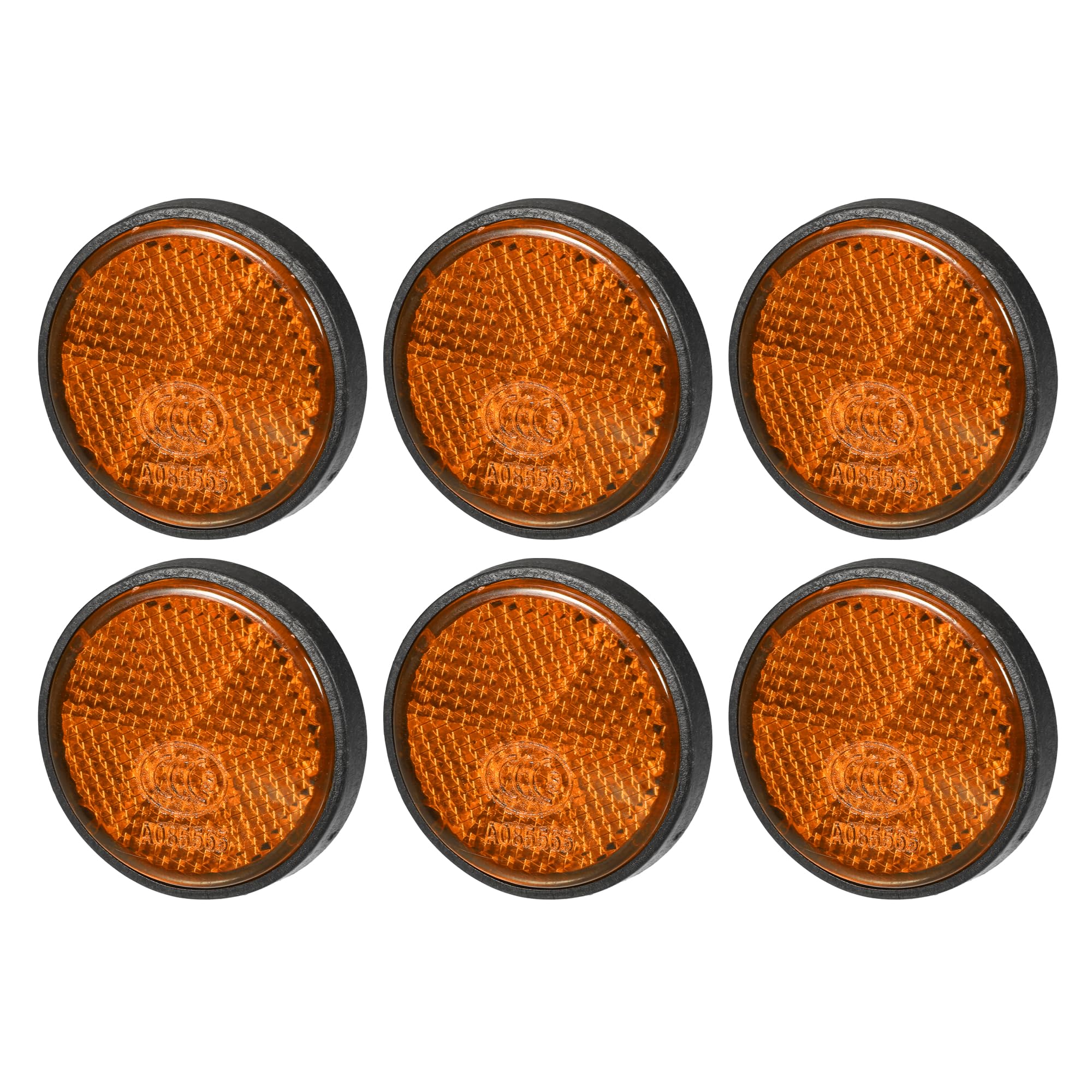 Partuto 6pcs 1.73"x0.31" Universal Reflector - Round Motorcycle Bike Safety Reflector Increase Visibility and Safety on The Road - Plastic Orange