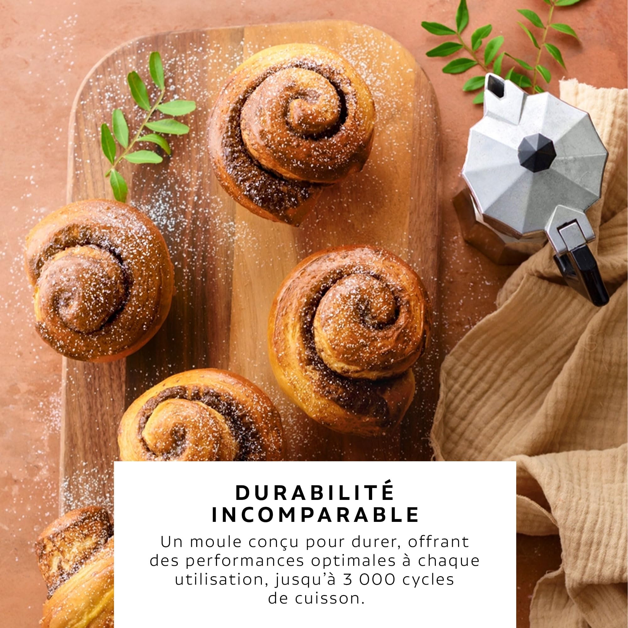 Flexipan Moule à Muffins – 6 Gateaux Moelleux Sucrés ou Salés - Cuisson Uniforme, Antiadhésif, Haute Résistance - Accessoire Patisserie, Cuisine - Parts Individuelles - Pratique, Facile à Démouler