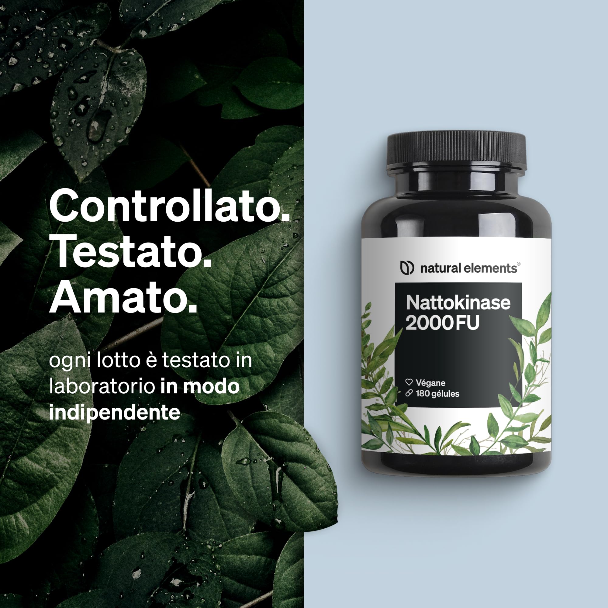 Nattochinasi – 180 capsule ad alto dosaggio con 100 mg ciascuna (20.000 FU/g) – natto da soia senza OGM – vegano, senza additivi inutili – prodotto e testato in laboratorio in Germania