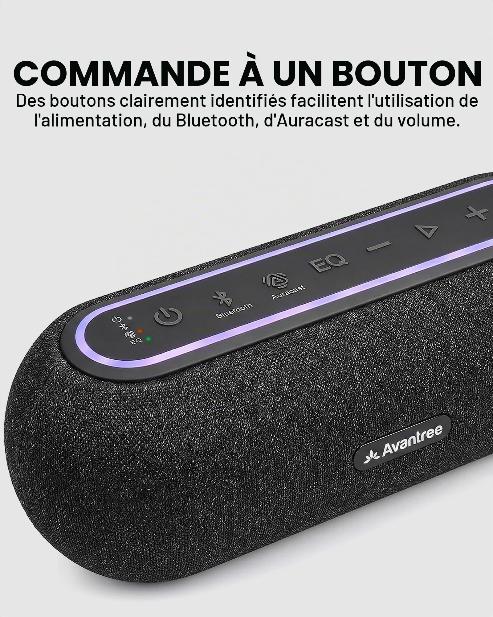 Avantree Harmony A2 – Système D’Enceintes Auracast sans Fil pour Audio D’Ambiance À La Maison, Extensible, Contrôle À Un Bouton, Bluetooth/Optique/AUX, pour Magasins Et Petits Espaces