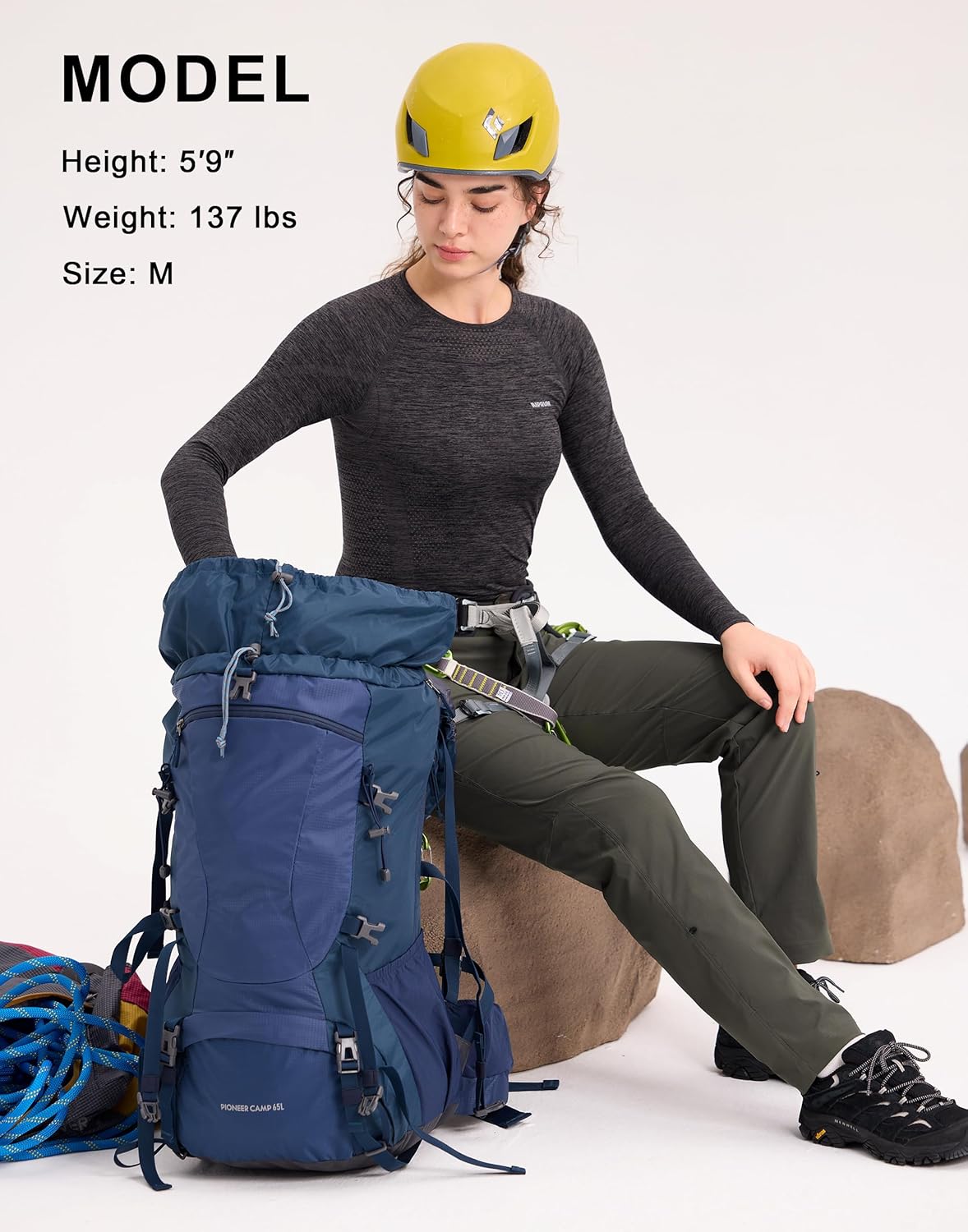 Pioneer Camp Women's Hiking Climbing Pants Lightweight Quick Dry Water Resistant Stretch Cargo Pants for Trekking Travel