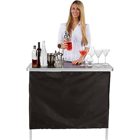 Portable Checkout Stand for Craft Shows - Trademark Innovations Portable Bar Table with Carrying Case