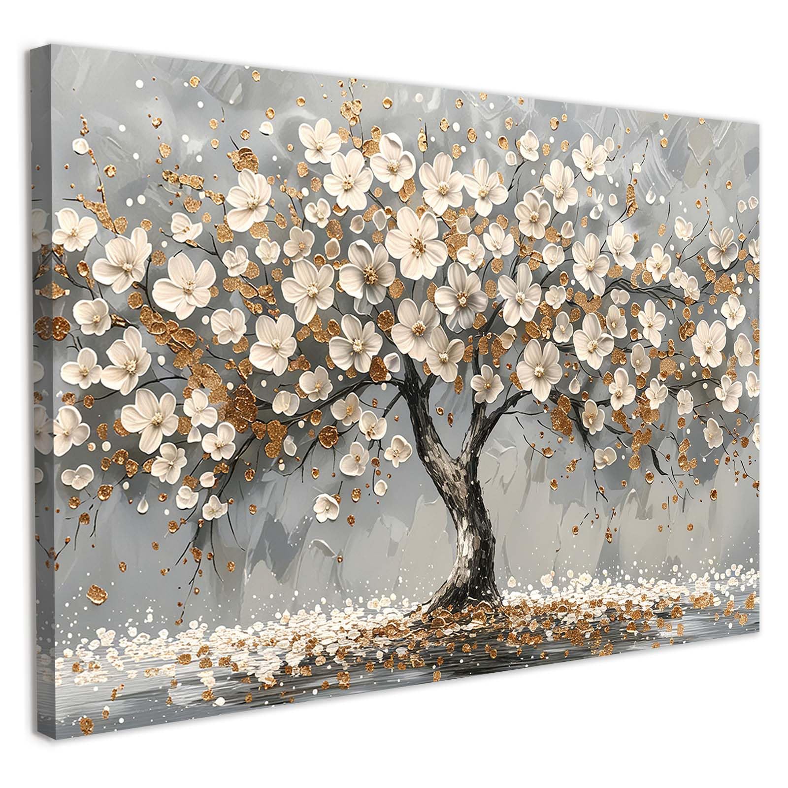 Canvas Wall Art 12x16 inches Framed Tree Painting Modern Wall Decoration for Living Room Bedroom Artwork Wall Pictures Stylish Wall Canvas Pictures for Home Wall Art with Hooks and Magic Tape — image 1