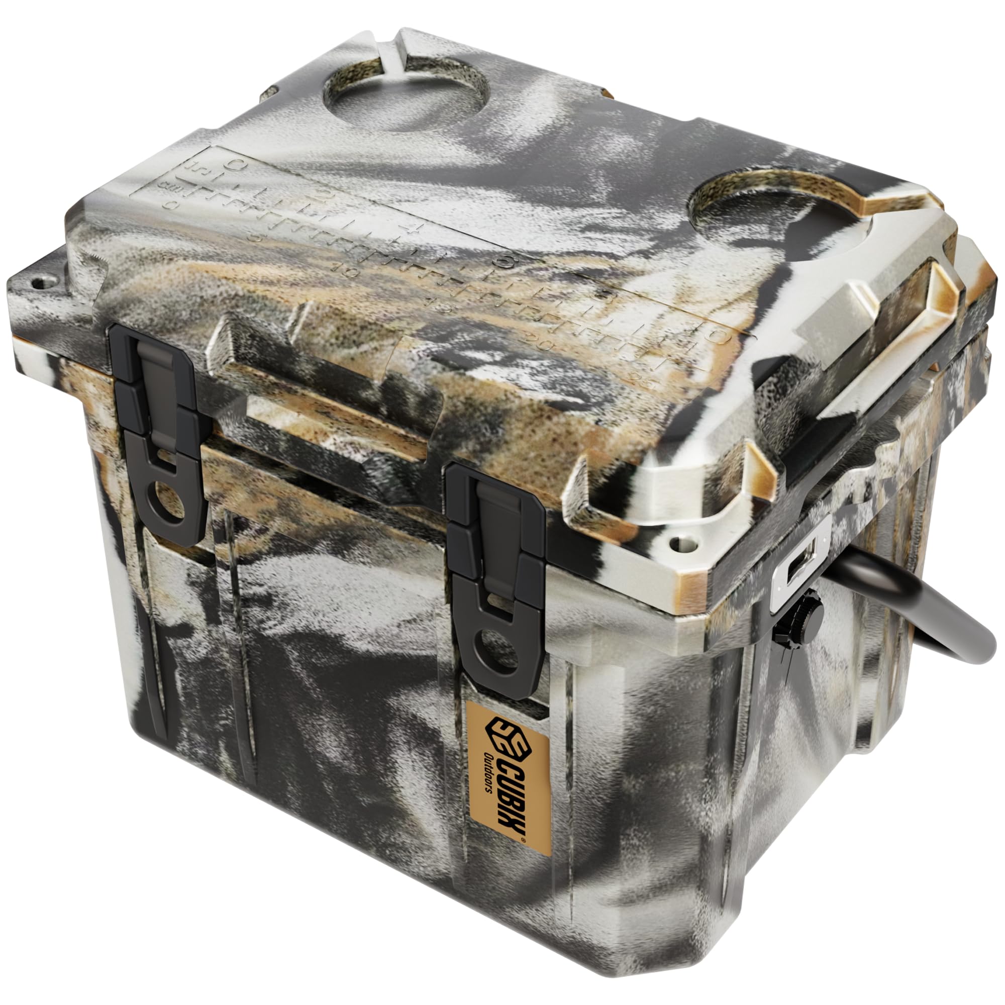 Cubix Outdoors QuadraX 10QT chłodząca formowana rotacyjnie, izolowana, przenośna, twarda lodówka, 5-dniowa retencja na zimno z 2 wbudowanymi uchwytami na kubki