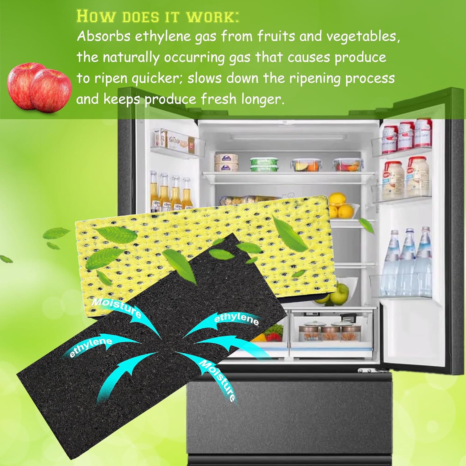 4 Pack Replacements for Frigidaire PureAir PK-2 Produce Keeper Plus FRPAPK2RF; Refrigerator Air Filter Compatible with Frigidaire CrispSeal Plus Gallery Models: GRMC2273BF, GRMC2273BD, GRMG2272BF