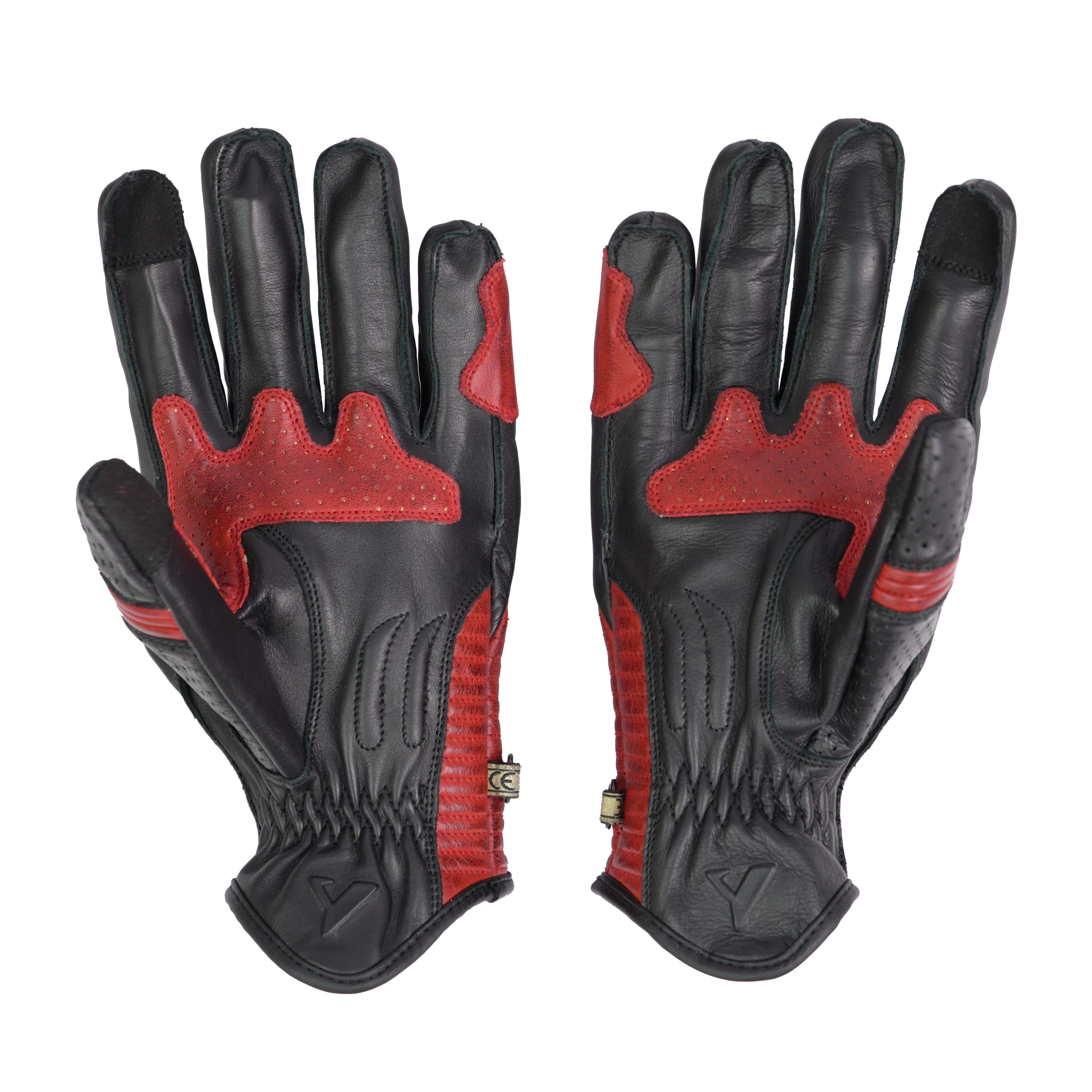 BY CITY | Guantes de Verano para Moto | Guantes de Piel de Chivo | Protecciones Rígidas en Nudillos | Zonas Acolchadas | Refuerzo Antiabrasión en la Palma | Transpirables