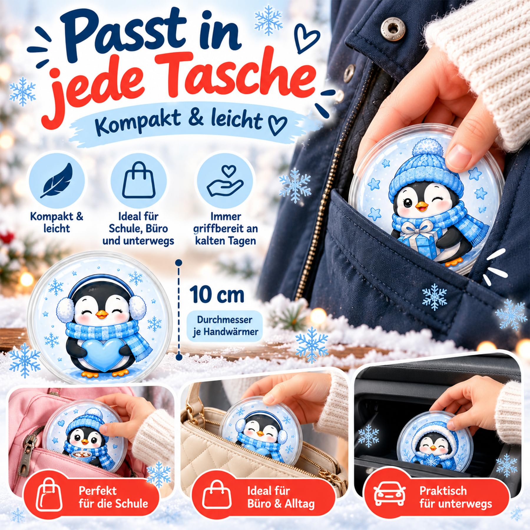 6 Stück Handwärmer Kinder,Handwärmer zum Knicken,Taschenwärmer – Ansicht 7