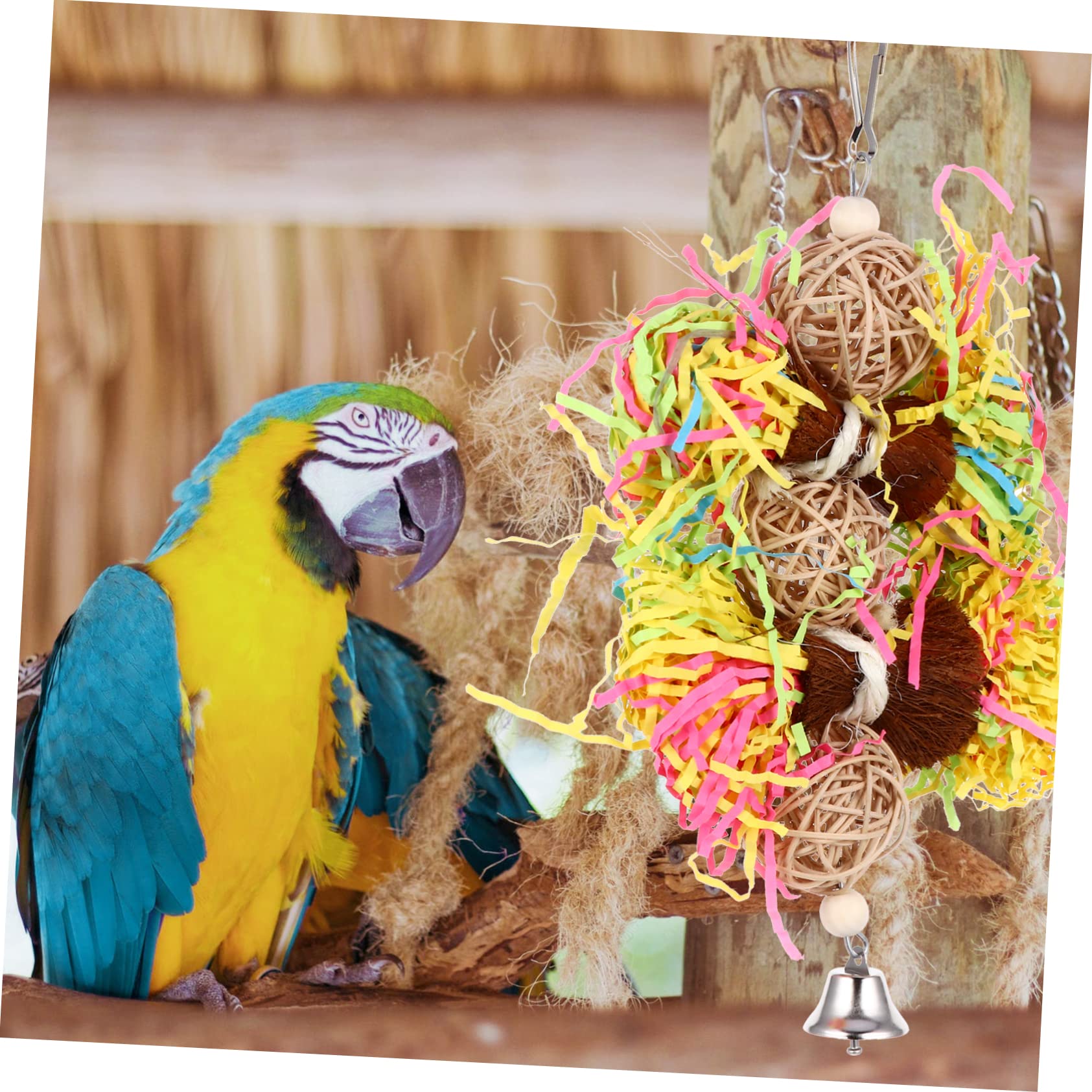 POPETPOP 9piezas Juguetes para Pájaros De Masticar y Desmenuzar De Coloridas para Periquitos y Cacatúas Accesorios para Jaula De Aves Estimulación y Entretenimiento
