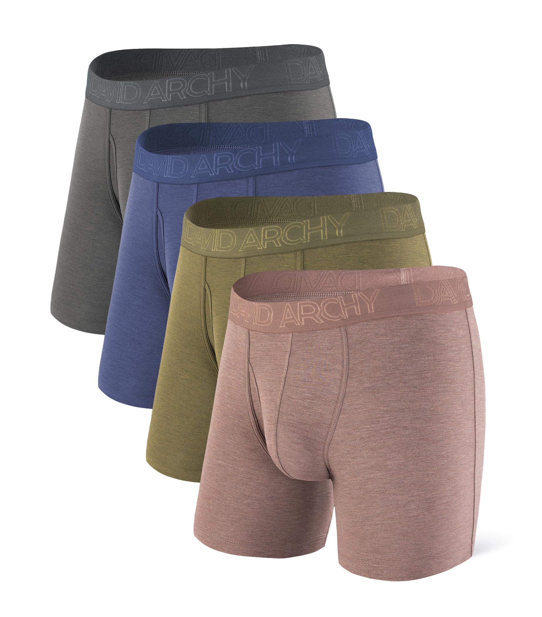 DA Men's 4 Pack Bamboo Fibre Light Weight Trunks