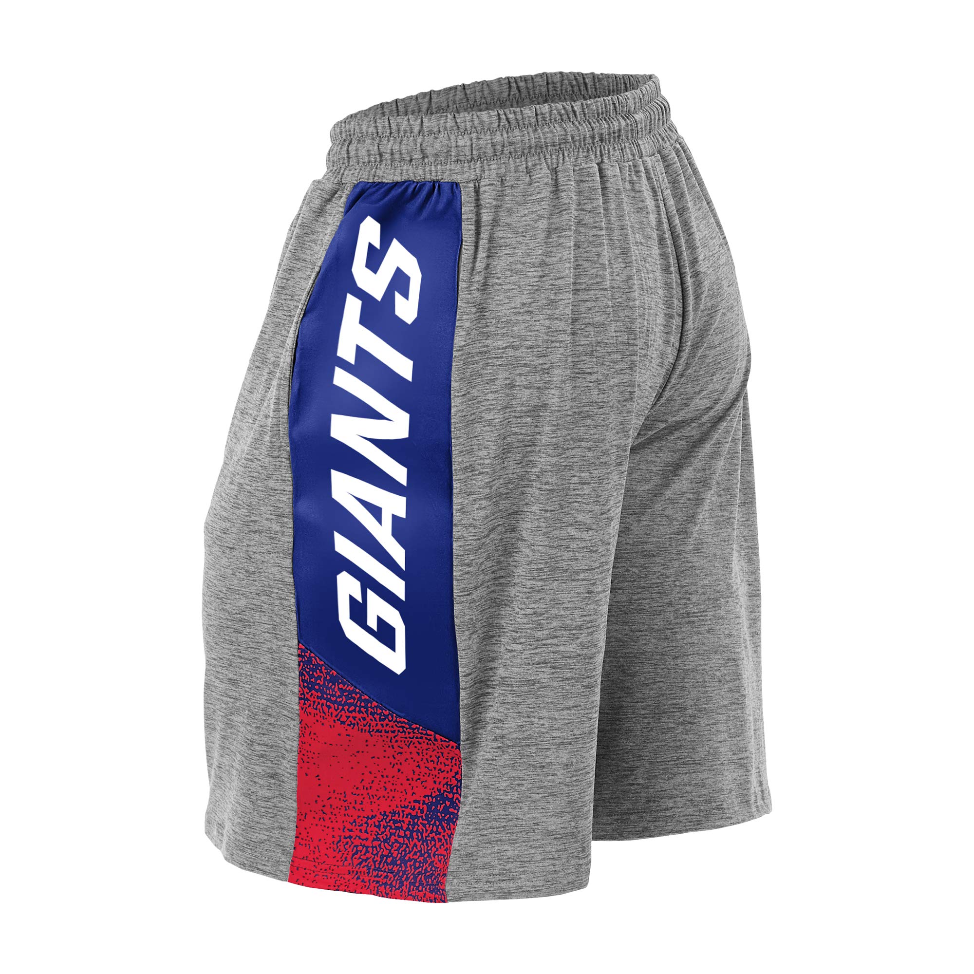 Zubaz NFL Men's Gray Space Dye Shorts, New York Giants Small