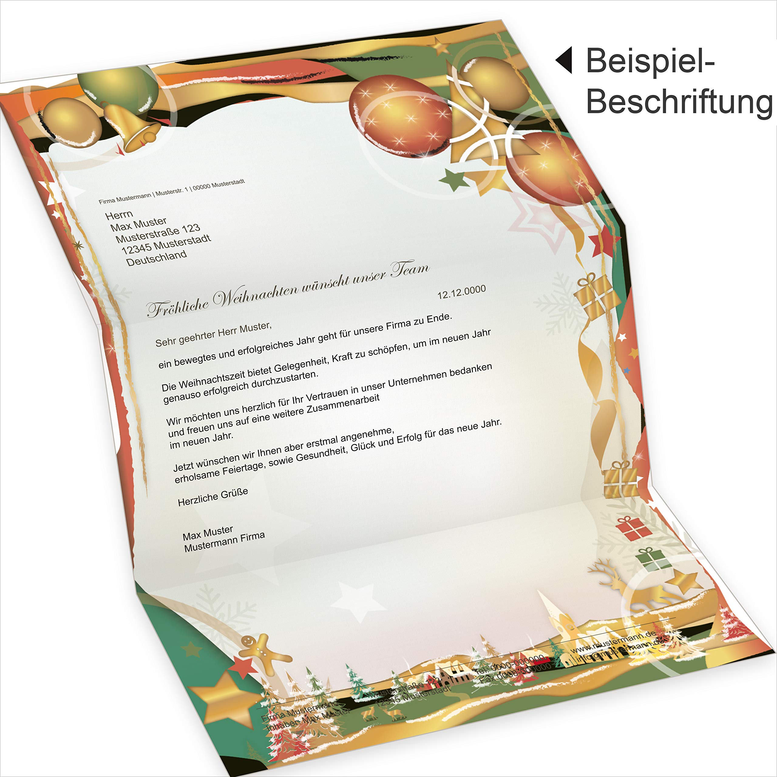 Art Deco 500 Blatt Briefpapier Weihnachten A4, Weihnachtsbriefpapier geschäftlich