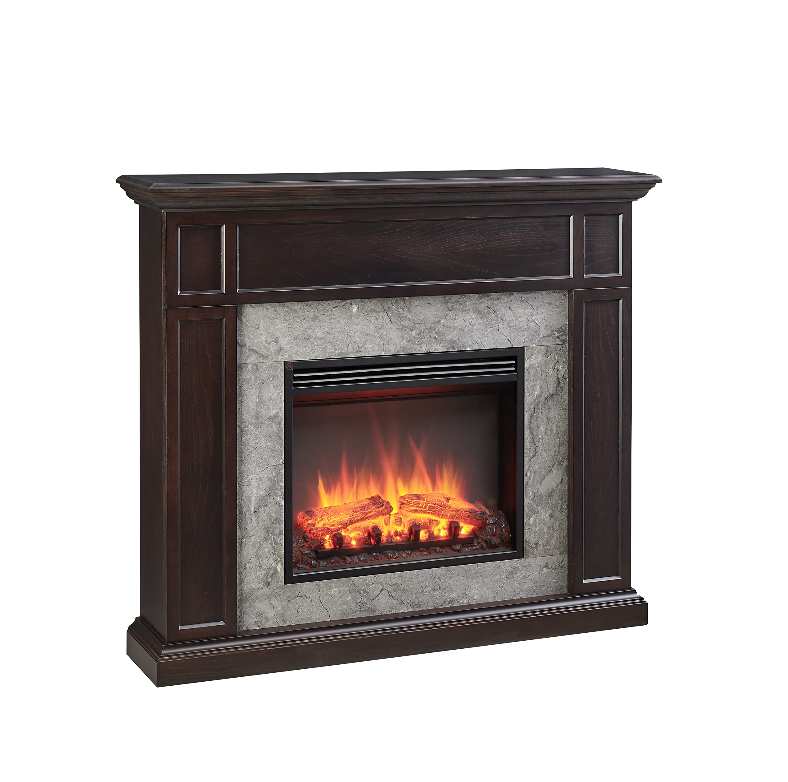 Flamme Espresso Oak Beaumont 48" Electric Fireplace Suite With Surround And 2Kw Heater