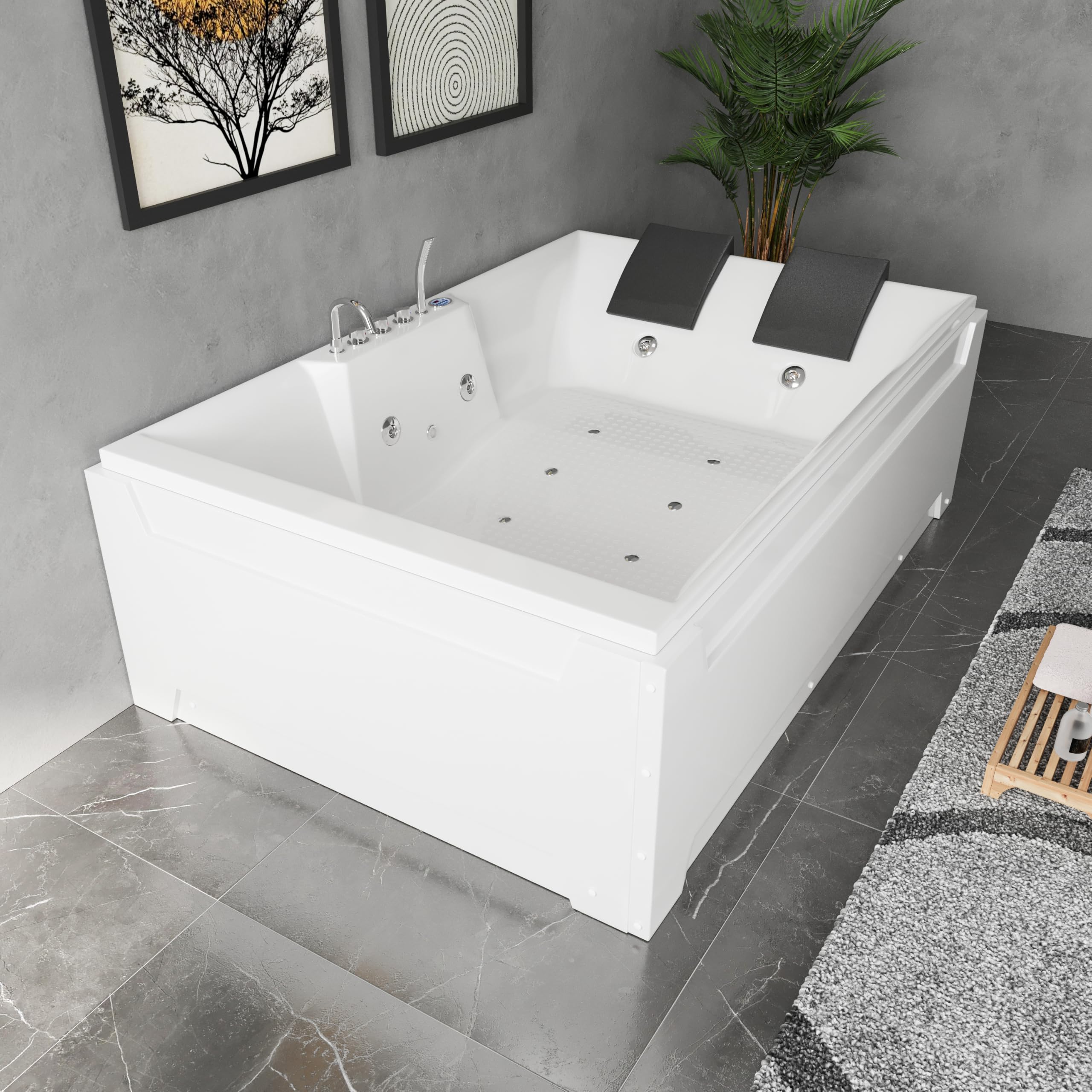 Vasca idromassaggio 185x123 cm da interno con idroterapia e cromoterapia | Imagine Eco