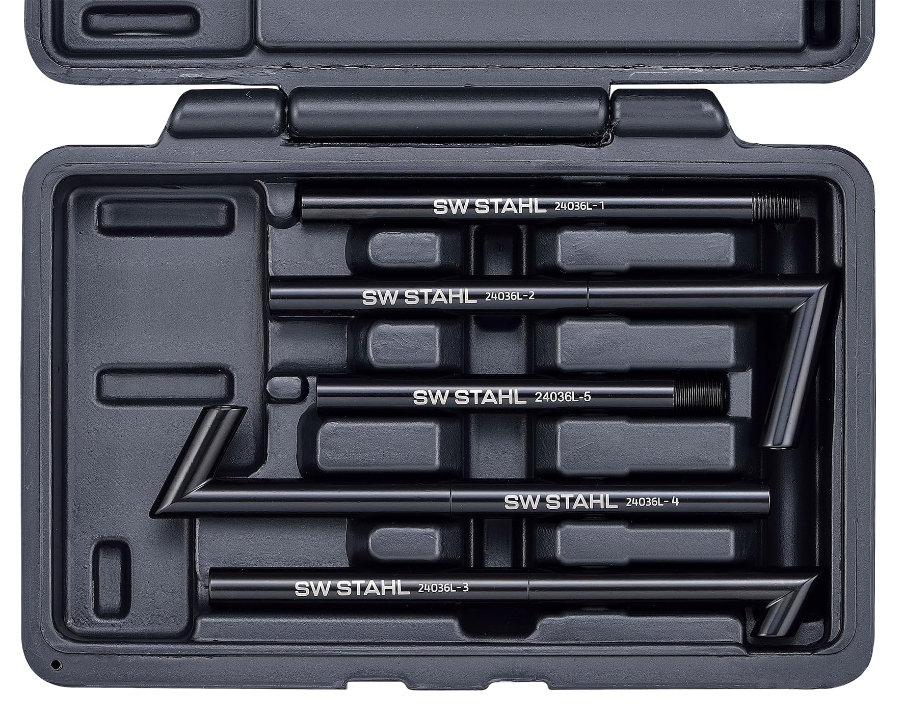 SW-Stahl 24034L 5-częściowy Zestaw Adapterów do Wlewu Oleju, M10x1.0 | Uniwersalne adaptery kątowe i proste do filtra oleju, trwałe narzędzia warsztatowe ułatwiające dostęp do trudnych miejsc
