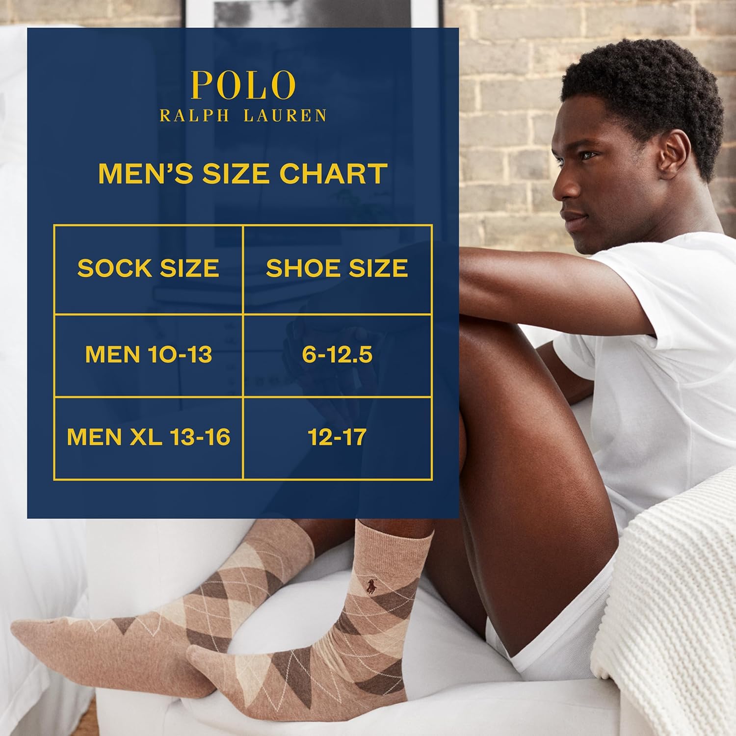 POLO RALPH LAUREN Men's Assorted Pattern Dress Crew Socks (4-Pack)