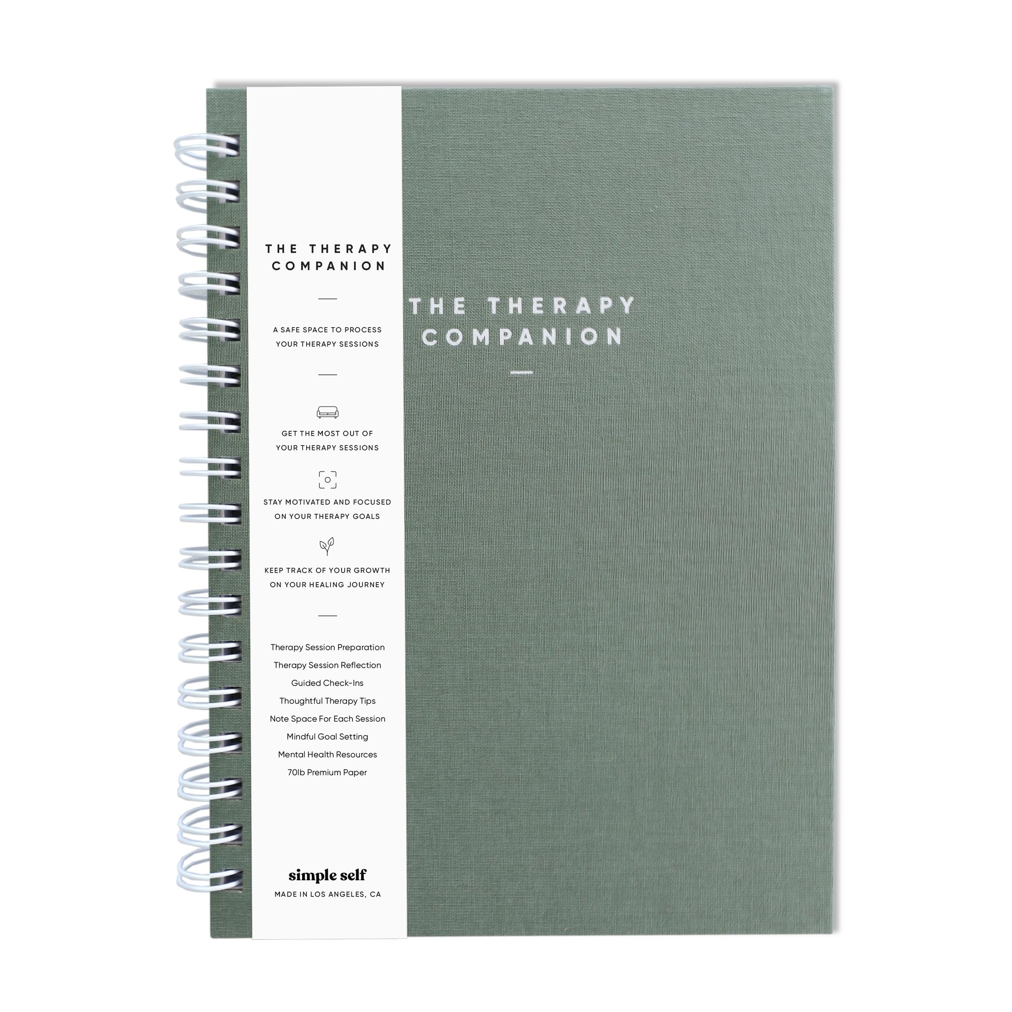 The Therapy Companion: Guided Therapy Reflection Journal with Prompts, Session Reflection Workbook, Mental Health Journal, Elevate your Healing Journey (Sage)