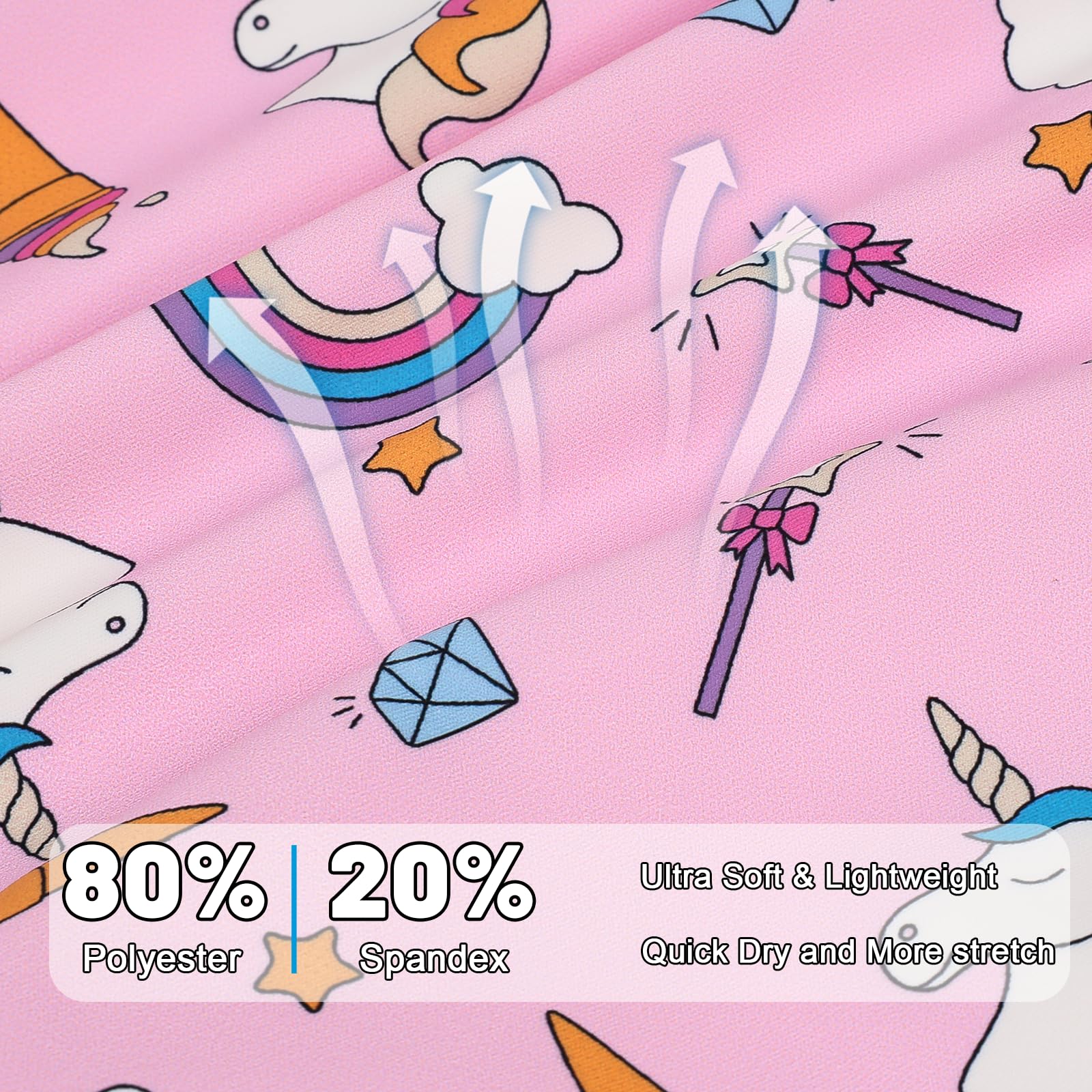 FLYISH DIRECT Costume da Bagno per Bambini e Rashguard Rash-Guard Set, Costume da Bagno Due Pezzi per Bambini e Bambine