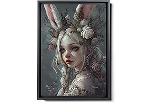 A Bunny Bunny With Flowers On Her Ears, Sleeved, In The Style...