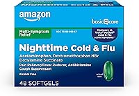 Vista 1 de Yaxa Basic Care Cápsulas blandas nocturnas para aliviar el resfriado y la gripe, medicamento para el resfriado de 6 horas, alivia los principales