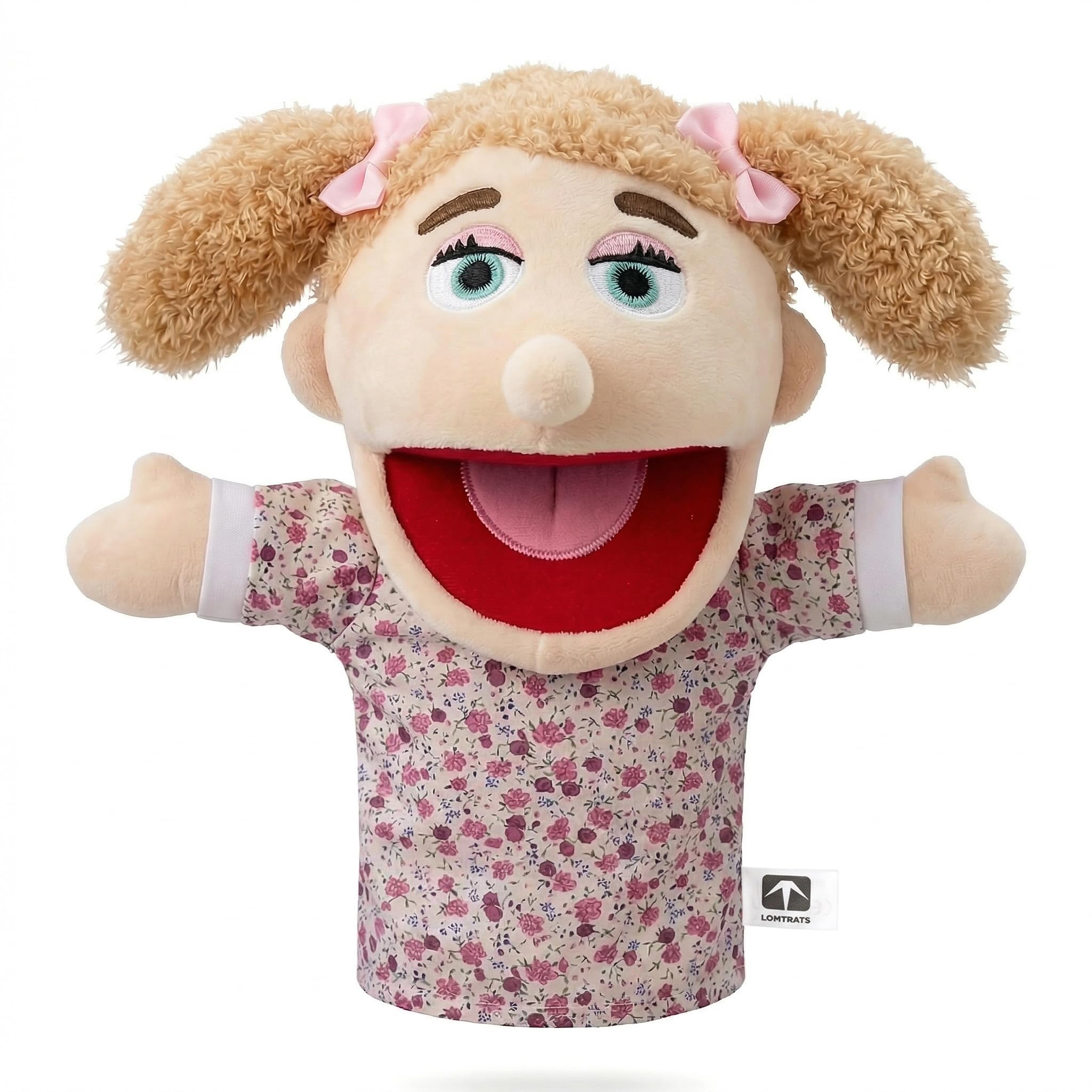 LOMTRATS Familie Handpuppen für Kinder beinhaltet Opa Oma Papa Mama Tochter Sohn mit beweglichen offenen Mund perfekt für Storytelling Unterricht Vorschule Geburtstagsgeschenke 1 Pcs